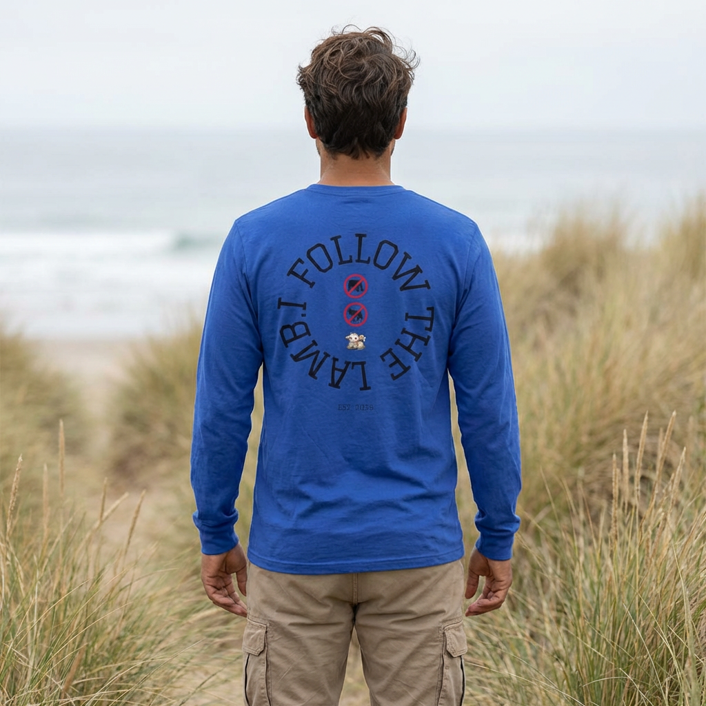 I Follow the Lamb Long Sleeve Tee – S, True Royal