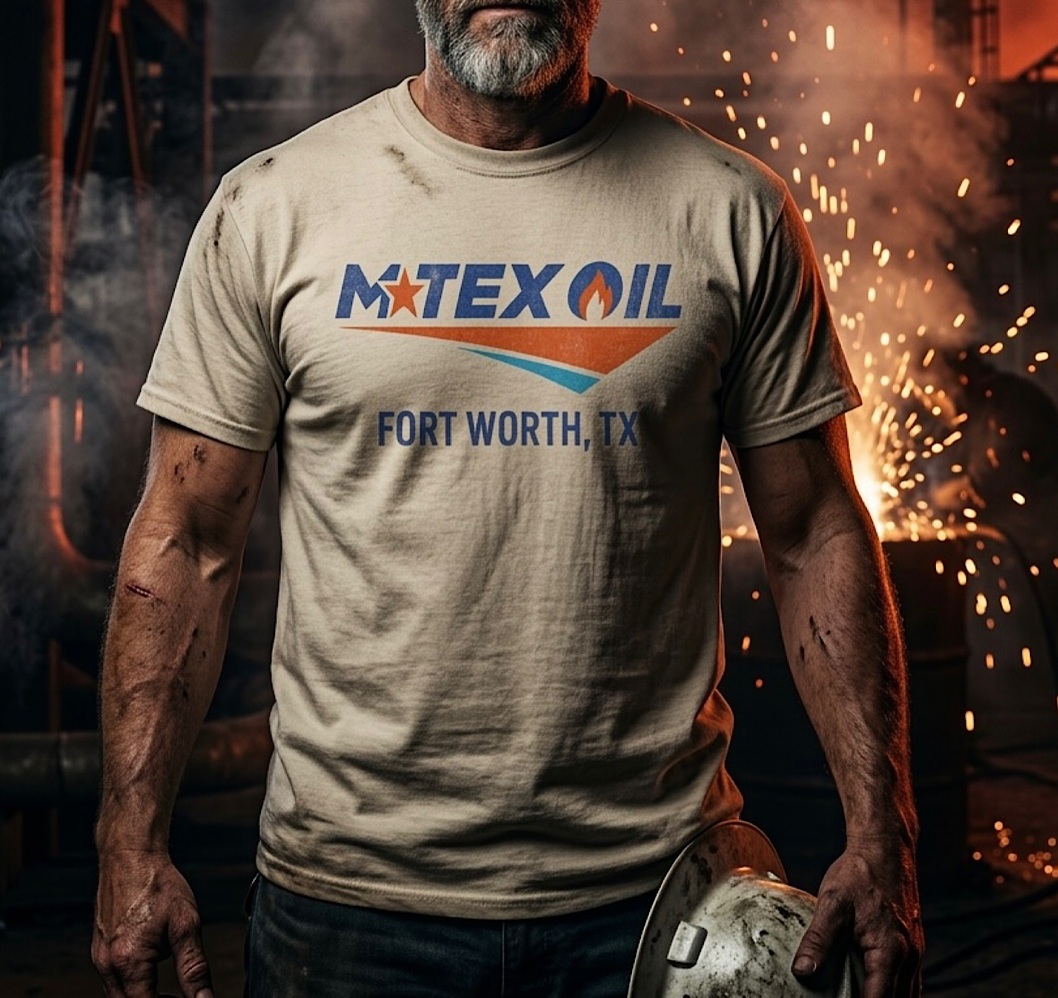 M-Tex Oil Shirt Fort Worth TX Landman Oilfield Tee Patch Café  T-Shirt product preview
