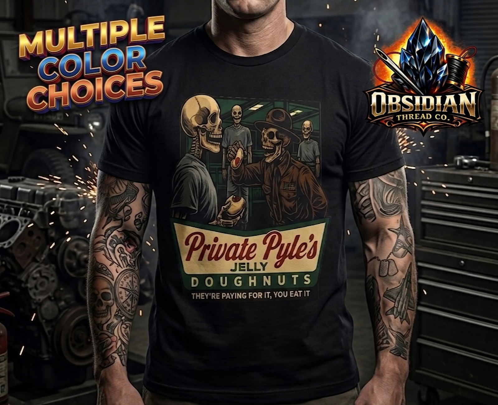 Full Metal Jacket Private Pyle Jelly Donuts Shirt Funny Military Tee  color preview 3