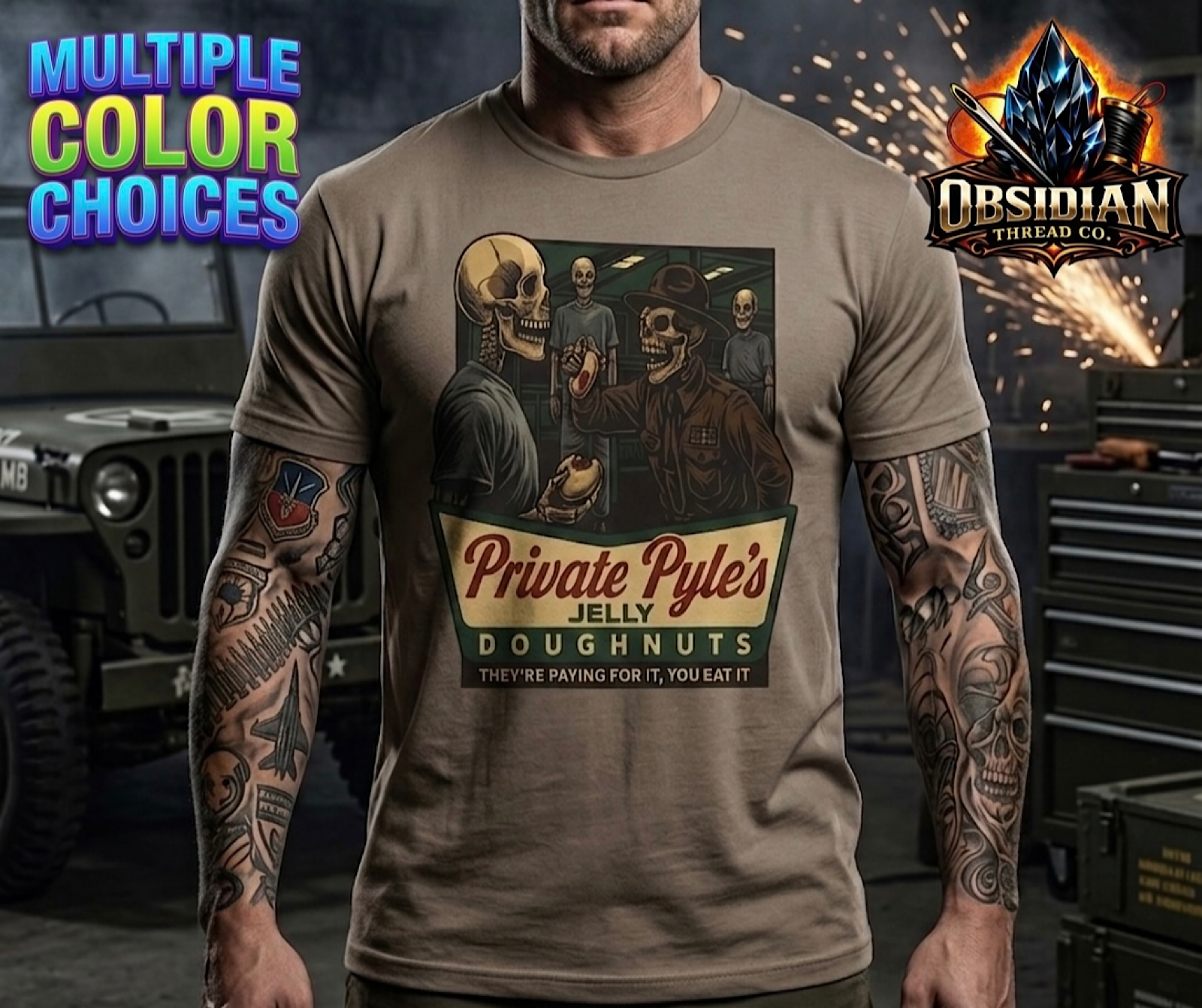 Full Metal Jacket Private Pyle Jelly Donuts Shirt Funny Military Tee  color preview 4