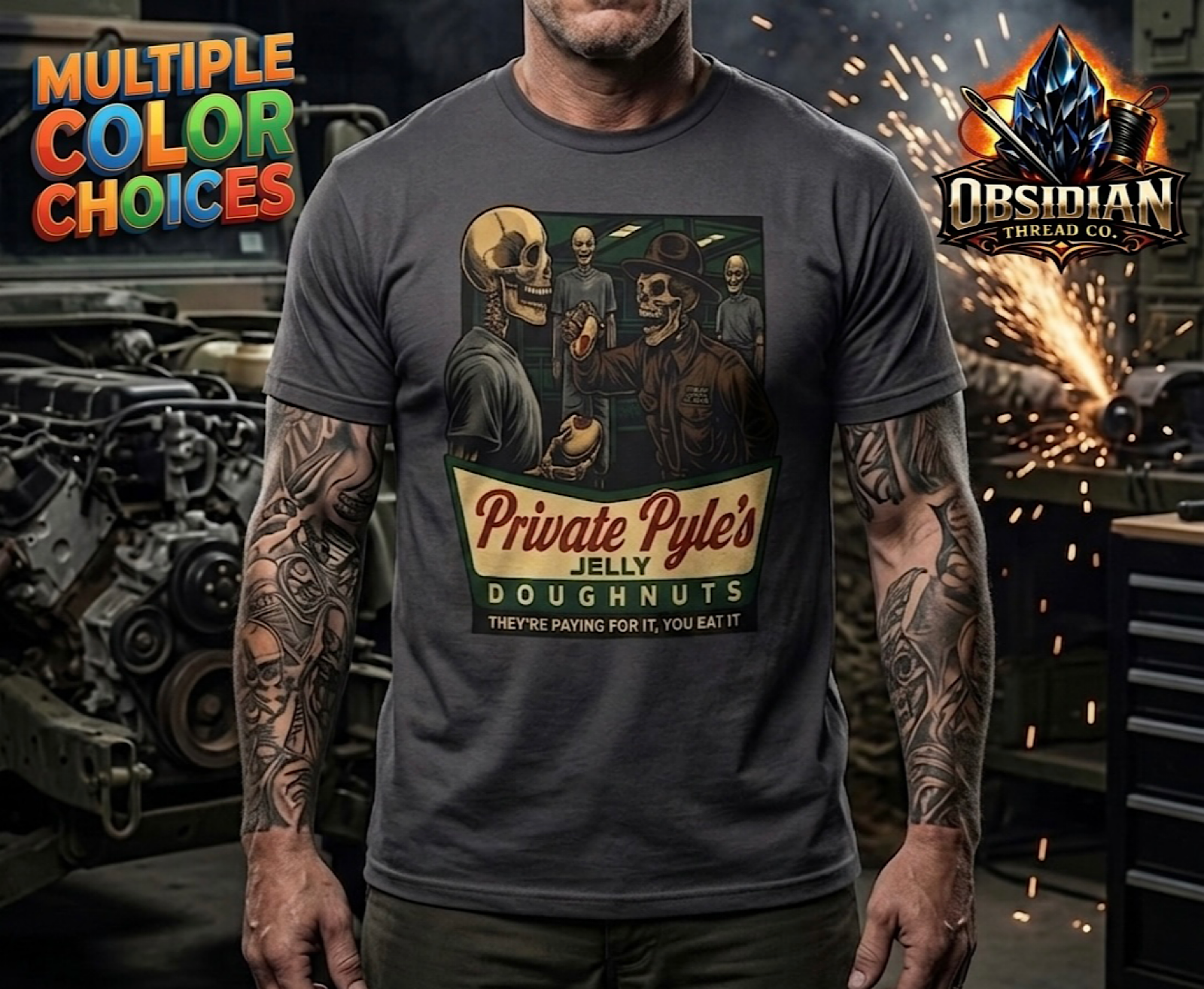 Full Metal Jacket Private Pyle Jelly Donuts Shirt Funny Military Tee  color preview 2