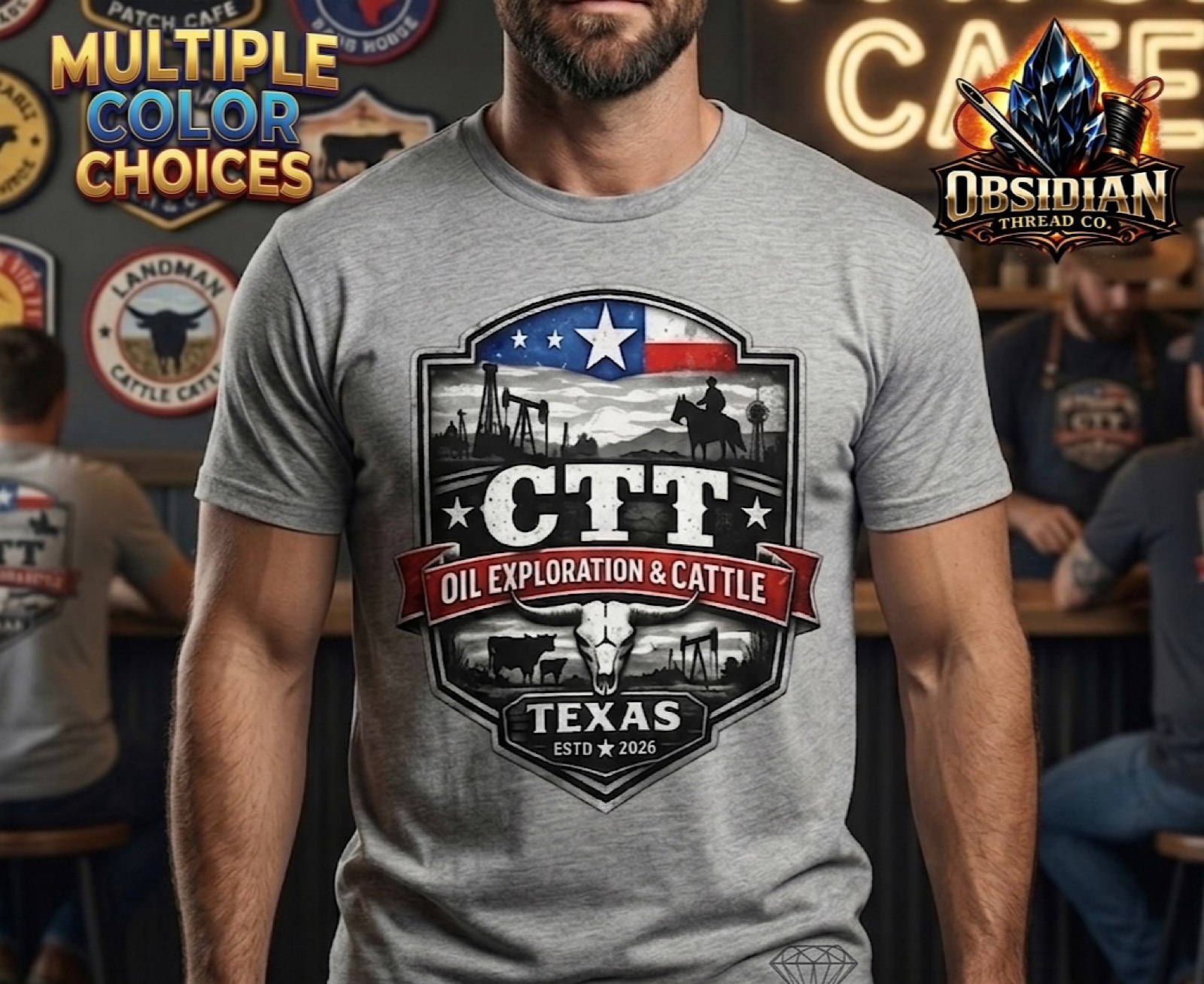 CTT Oil Exploration &amp; Cattle Texas Shirt Landman M-Tex Oil Patch  Oilfield tee color preview 4