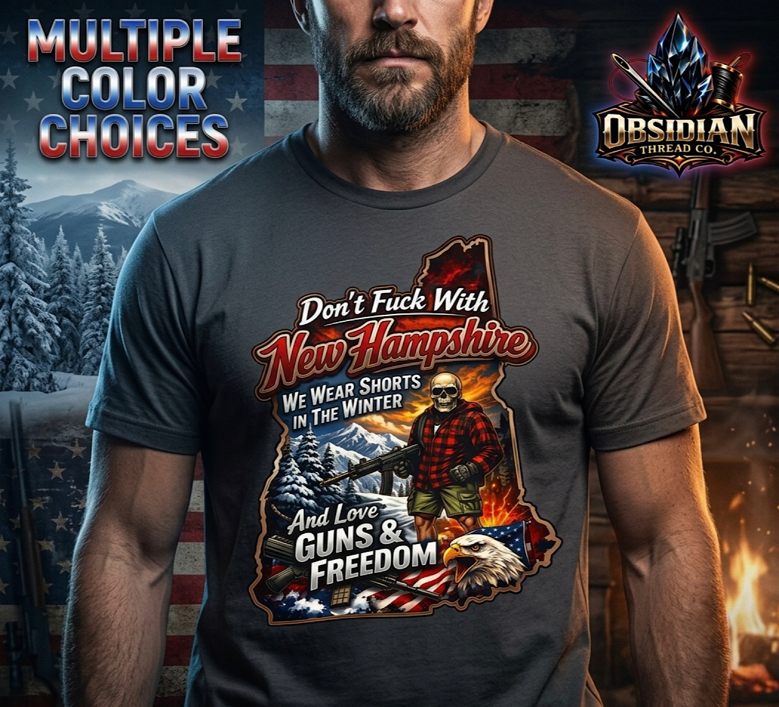 Don't F New Hampshire Guns Freedom Shirt Funny NH Winter Shorts Patriotic Tee product preview