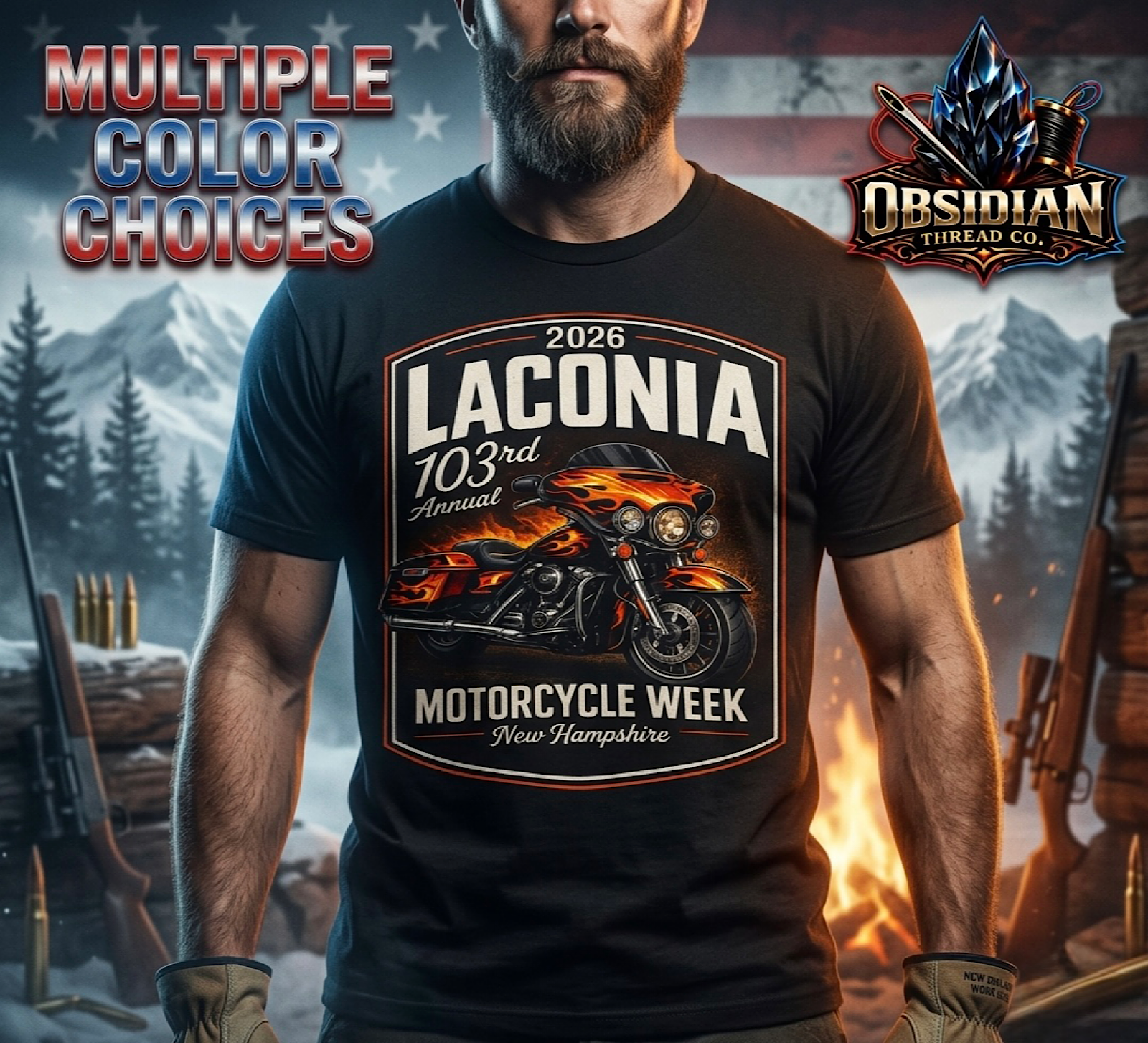 2026 Laconia Bike Week Shirt – 103rd Annual Motorcycle Rally No Harley color preview 4