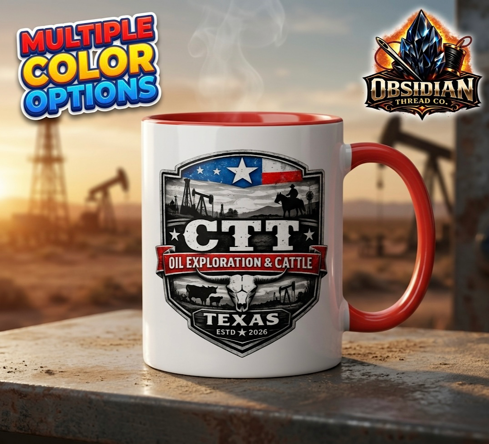 CTT Texas Oilfield M-Tex Oil Coffee Mug Landman Patch Cafe Oil Exploration Cup product preview