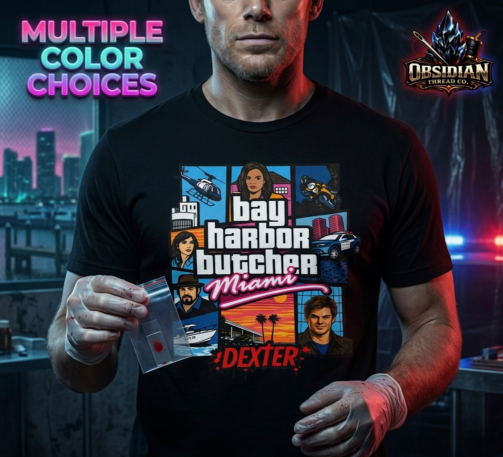 Dexter Morgan Bay Harbor Butcher TV Show Shirt Miami Serial Killer Graphic Tee  color preview 3