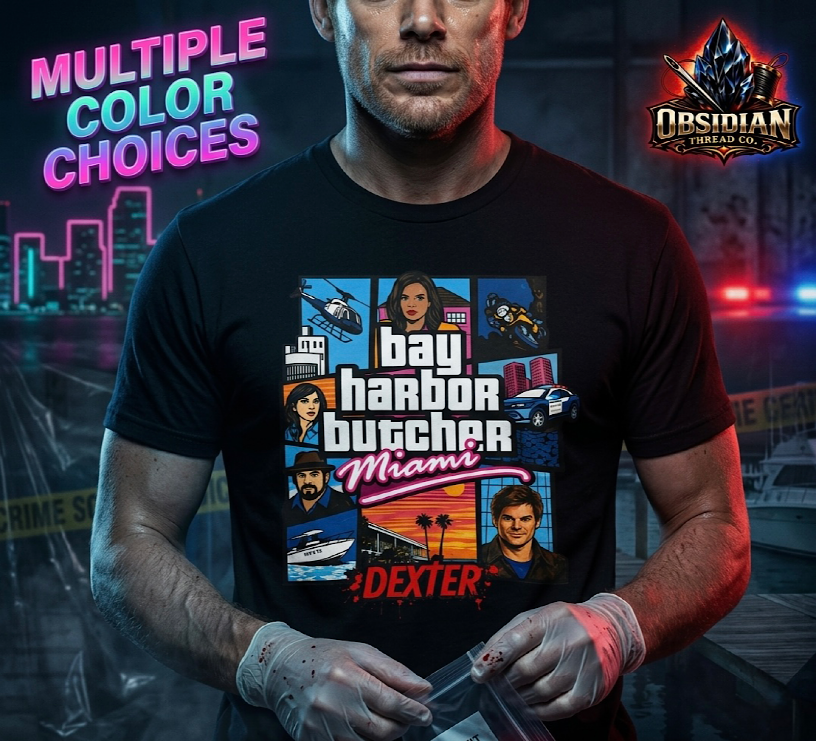 Dexter Morgan Bay Harbor Butcher TV Show Shirt Miami Serial Killer Graphic Tee  color preview 2