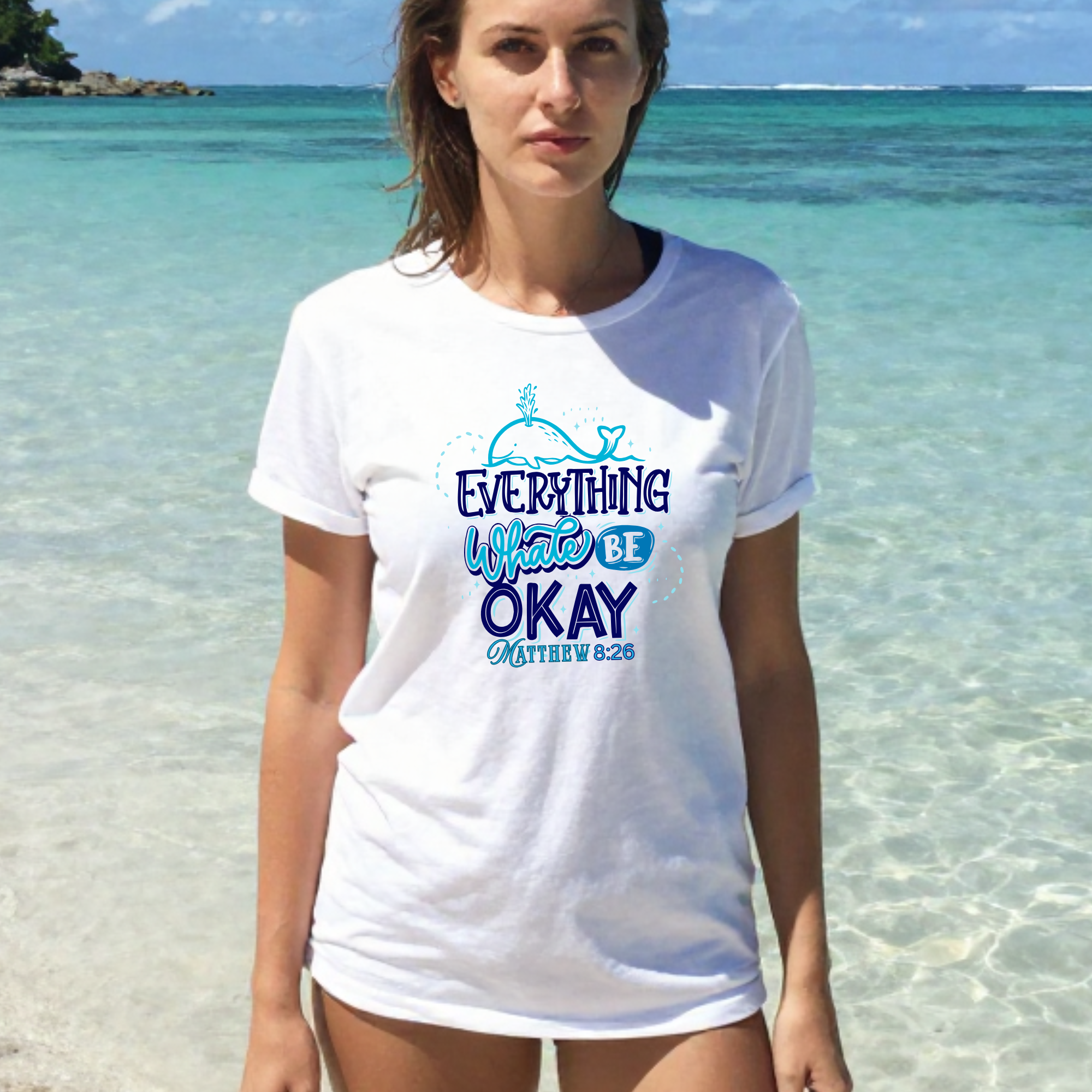 Everything Whale Be Ok Shirt, Christian Gift, Whale Lover Tee Matthew 8:26, Triche Treasures