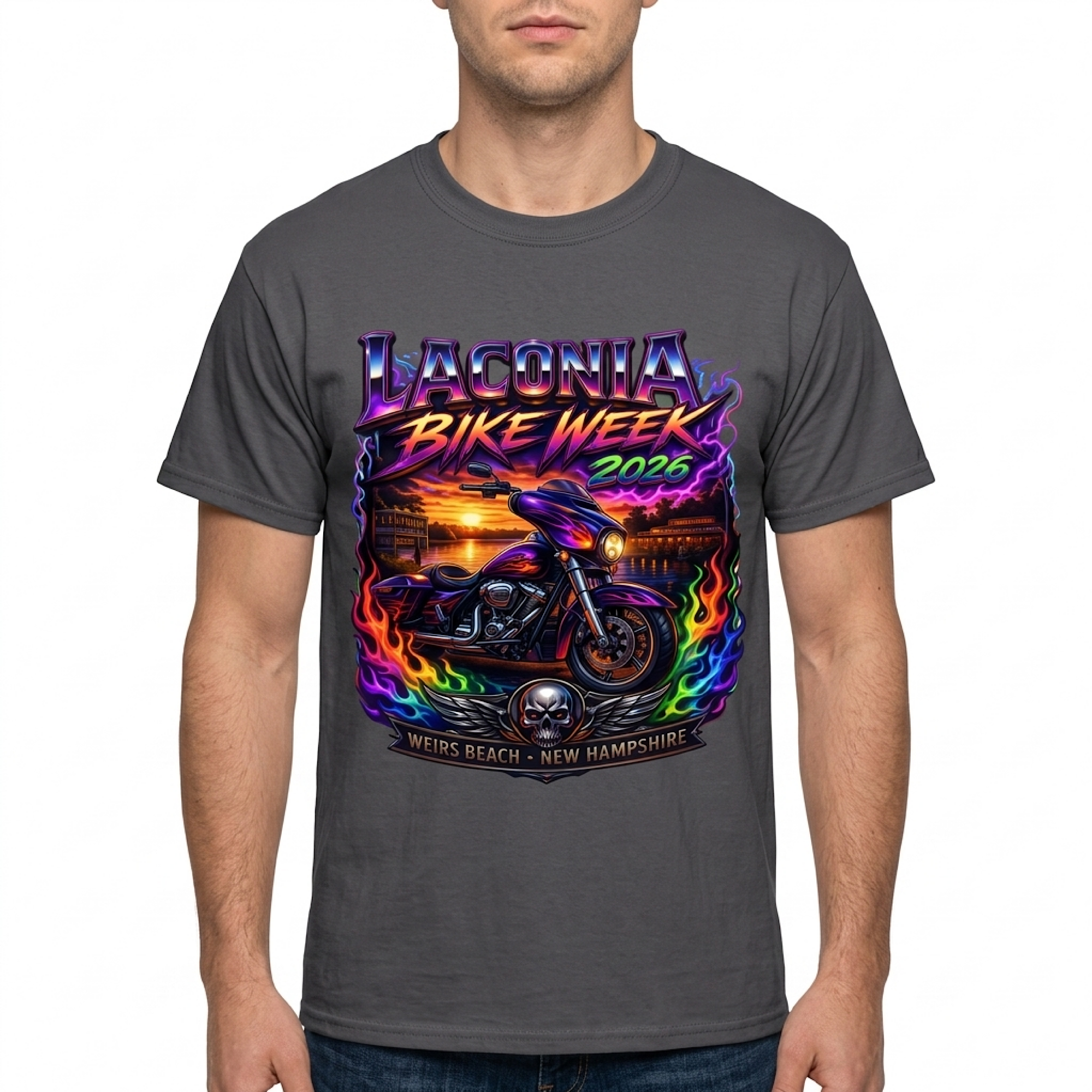 Laconia Motorcycle Week 2026 Shirt – Weirs Beach NH Bike Rally T-Shirt – 103rd Anniversary Biker Graphic Tee Unisex color preview 3