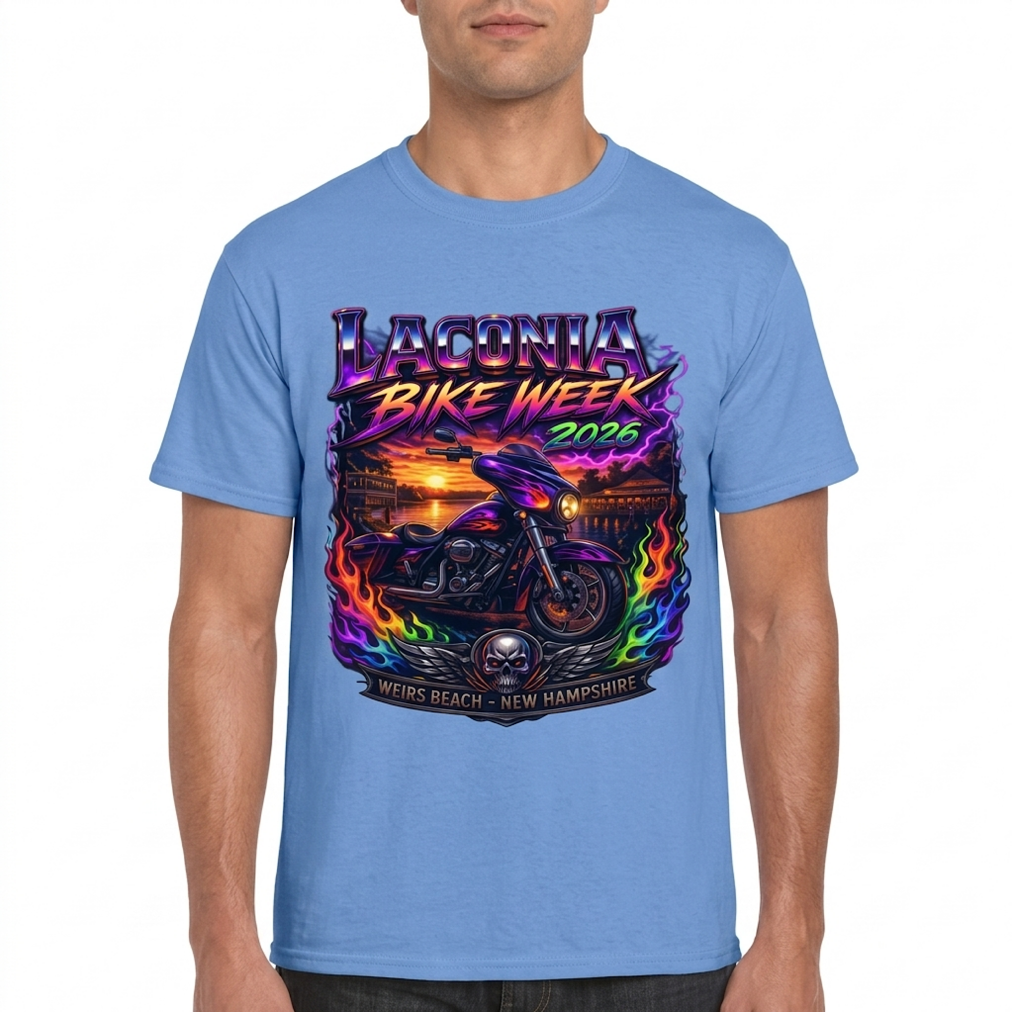 Laconia Motorcycle Week 2026 Shirt – Weirs Beach NH Bike Rally T-Shirt – 103rd Anniversary Biker Graphic Tee Unisex color preview 2