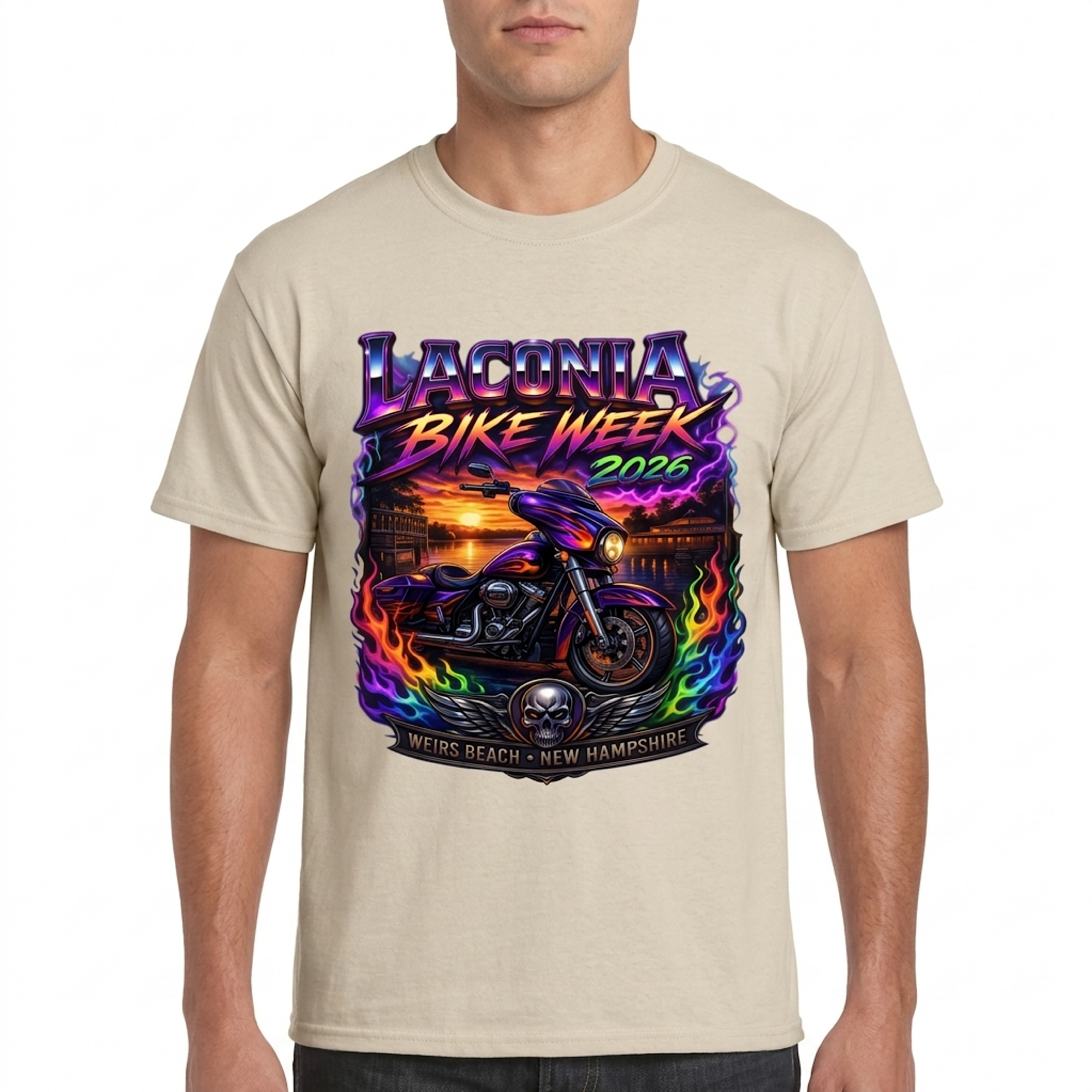 Laconia Motorcycle Week 2026 Shirt – Weirs Beach NH Bike Rally T-Shirt – 103rd Anniversary Biker Graphic Tee Unisex color preview 4