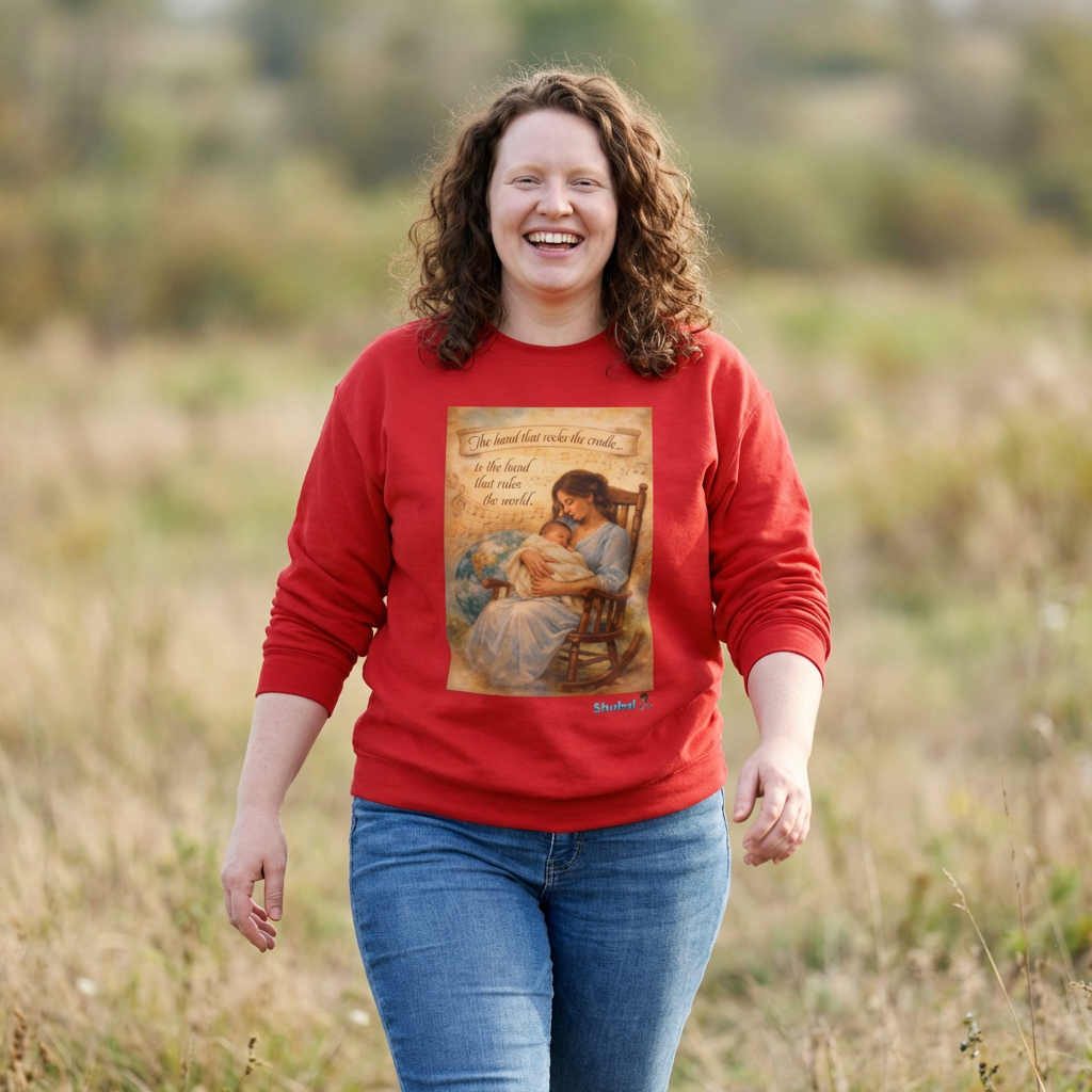 The Hand that Rocks the Cradle - Fleece Sweatshirt  – Red, XL
