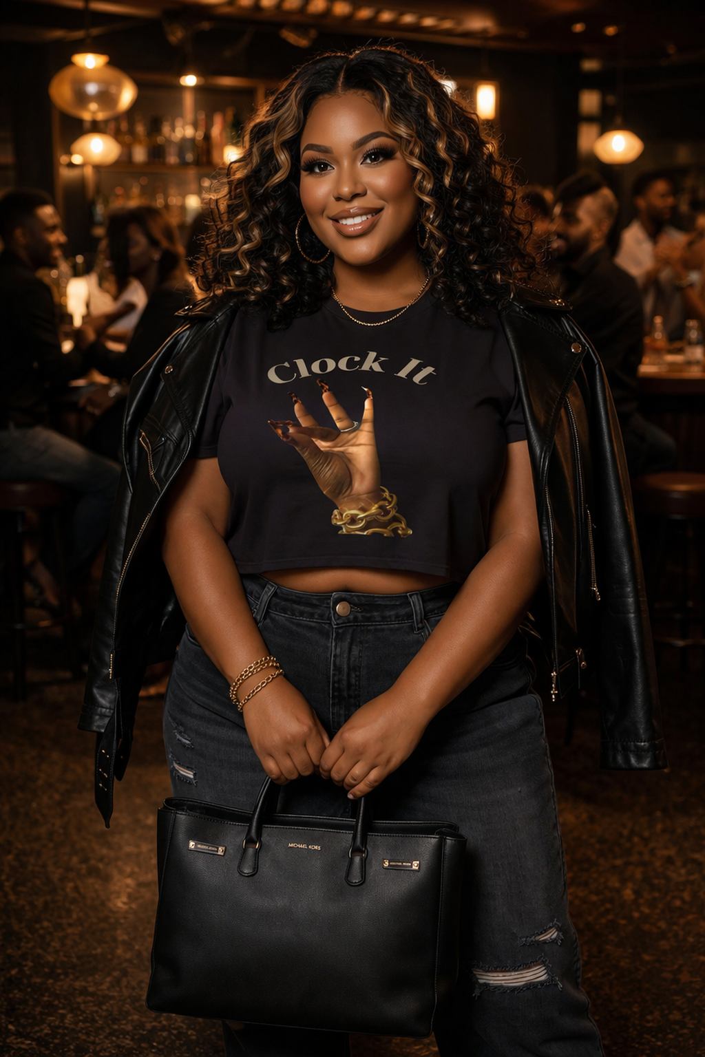 Clock It Crop Top | Limited Edition Summer Tee | Black Woman Empowerment Crop T-Shirt|Black Girl Magic Shirt