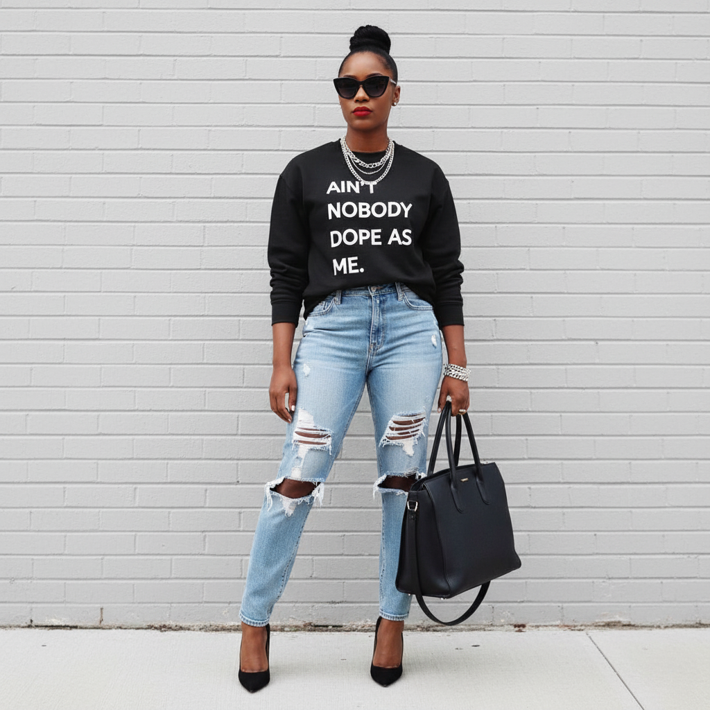 Ain't Nobody Dope As Me Sweatshirt | Hip Hop Crewneck Fleece | Confidence Streetwear | 5 Color Options