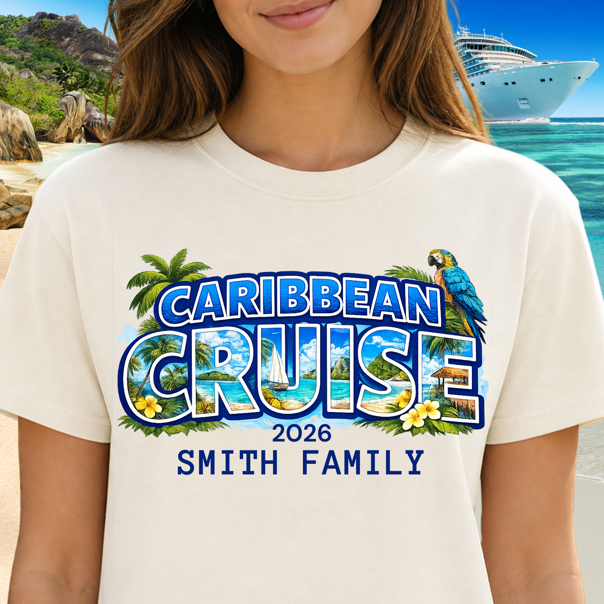 Caribbean Cruise 2026 Shirt, Personalized Cruise Trip Shirt, Custom Family Matching Shirts, Carnival Vacation Shirt, Triche Treasures