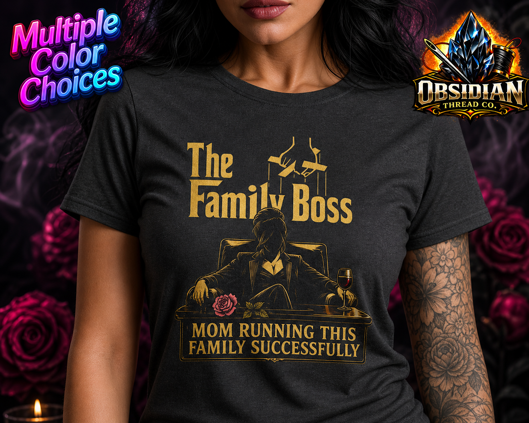 Mom The Family Boss Shirt Funny Mothers Day Gift Idea Mom Life Tee color preview 2