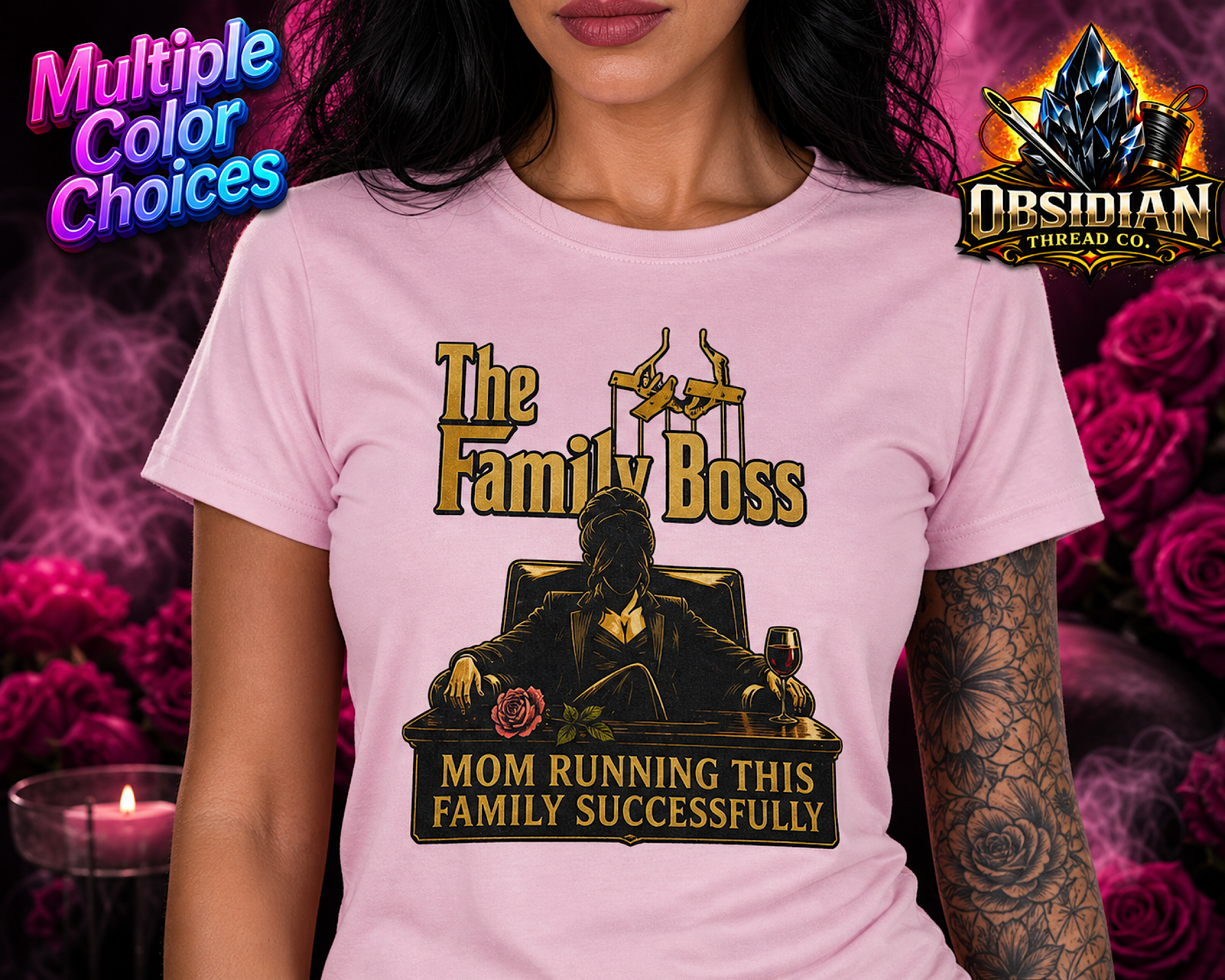 Mom The Family Boss Shirt Funny Mothers Day Gift Idea Mom Life Tee color preview 3