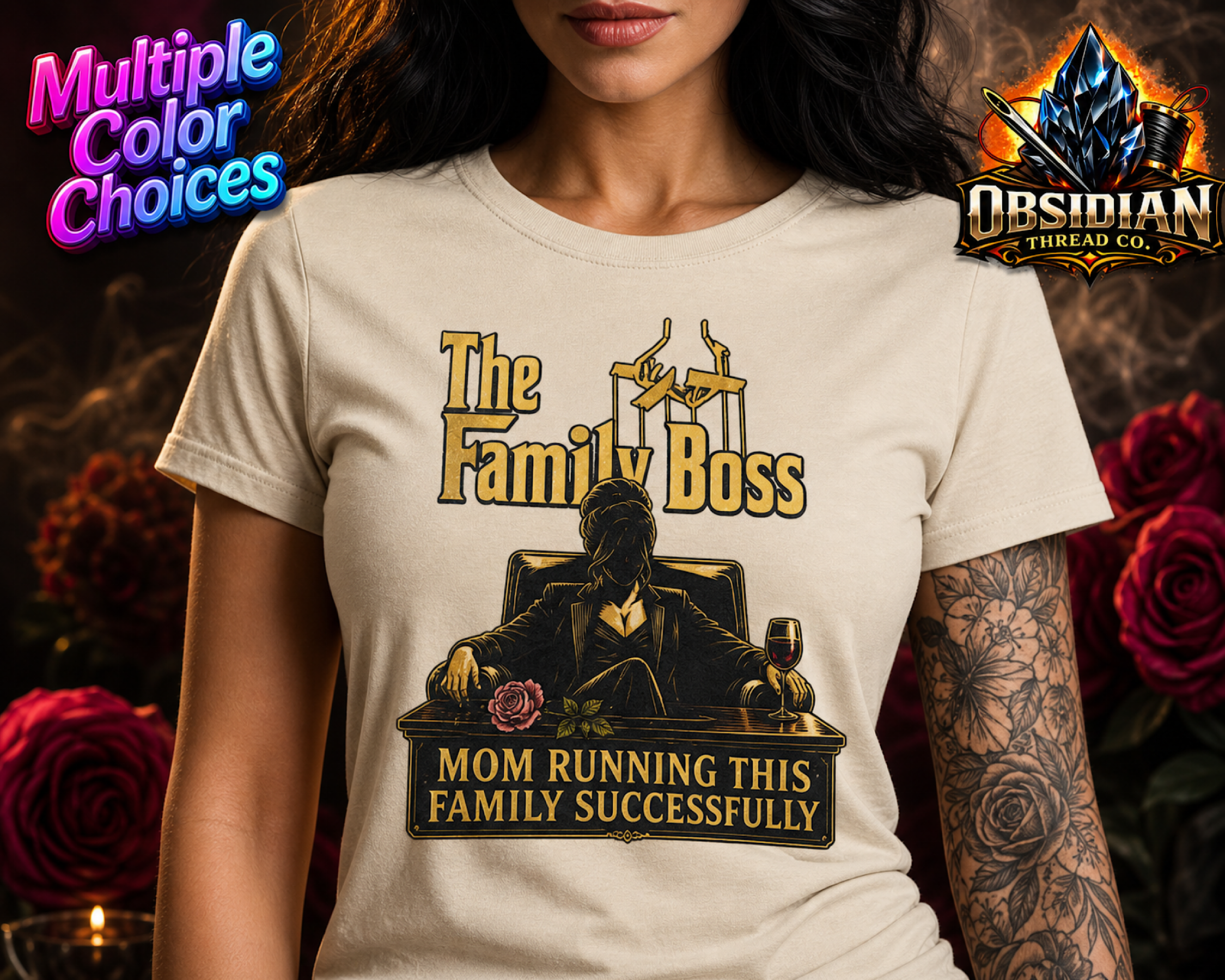 Mom The Family Boss Shirt Funny Mothers Day Gift Idea Mom Life Tee color preview 4
