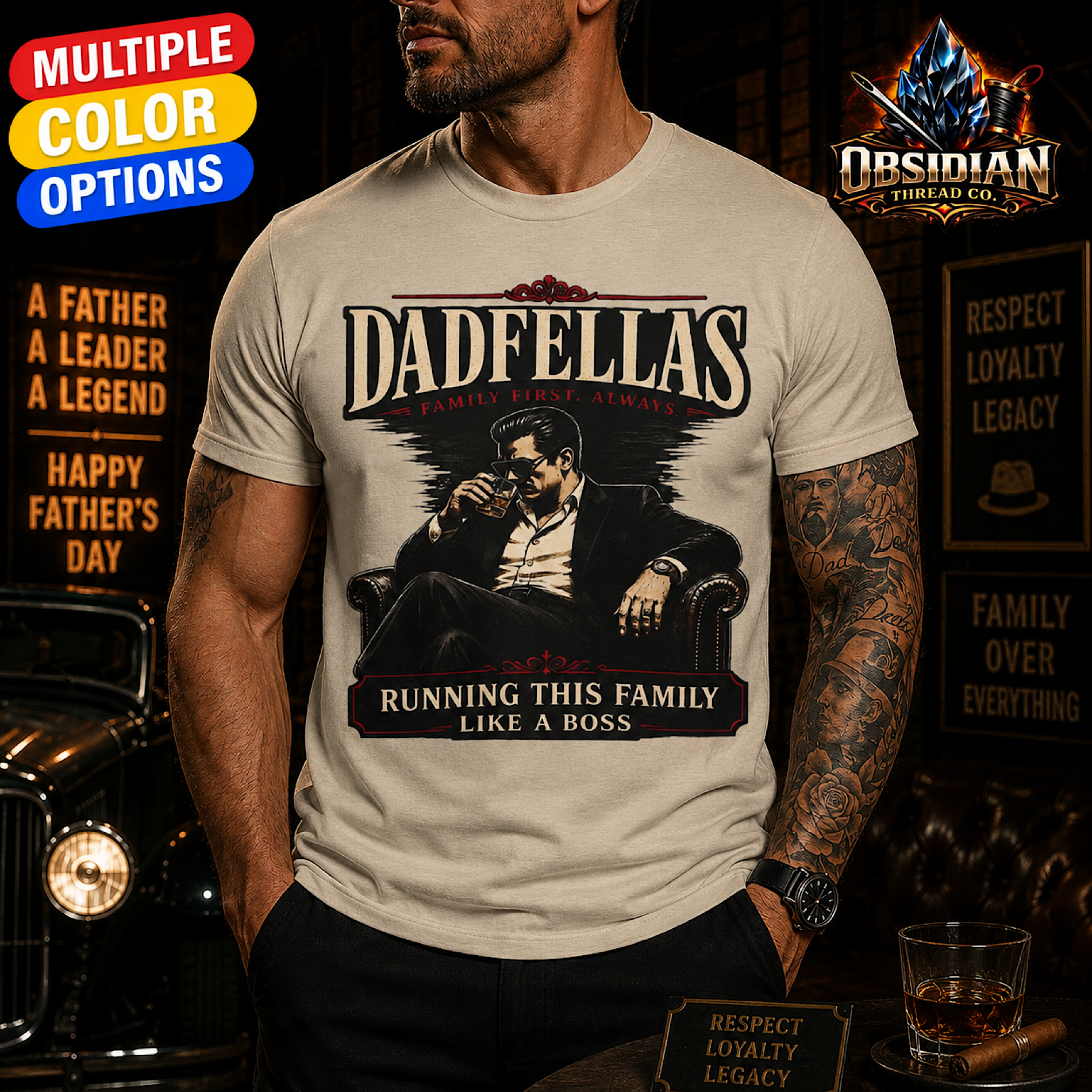 Dadfellas Shirt Funny Fathers Day Mafia Dad Running This Family Like A Boss T-Shirt Mob Boss Family Man Graphic Tee for Me product preview