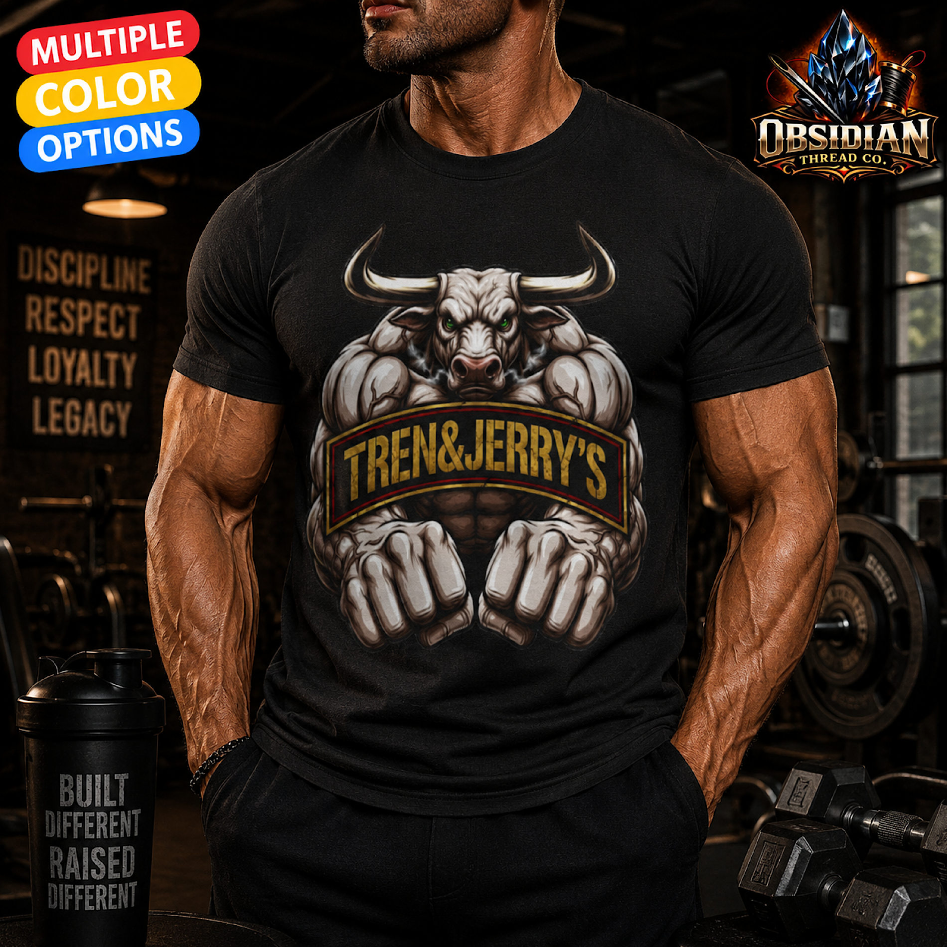 Tren &amp; Jerry’s Gym Shirt Bodybuilding Workout Weightlifting Deadlift Fitness  color preview 4