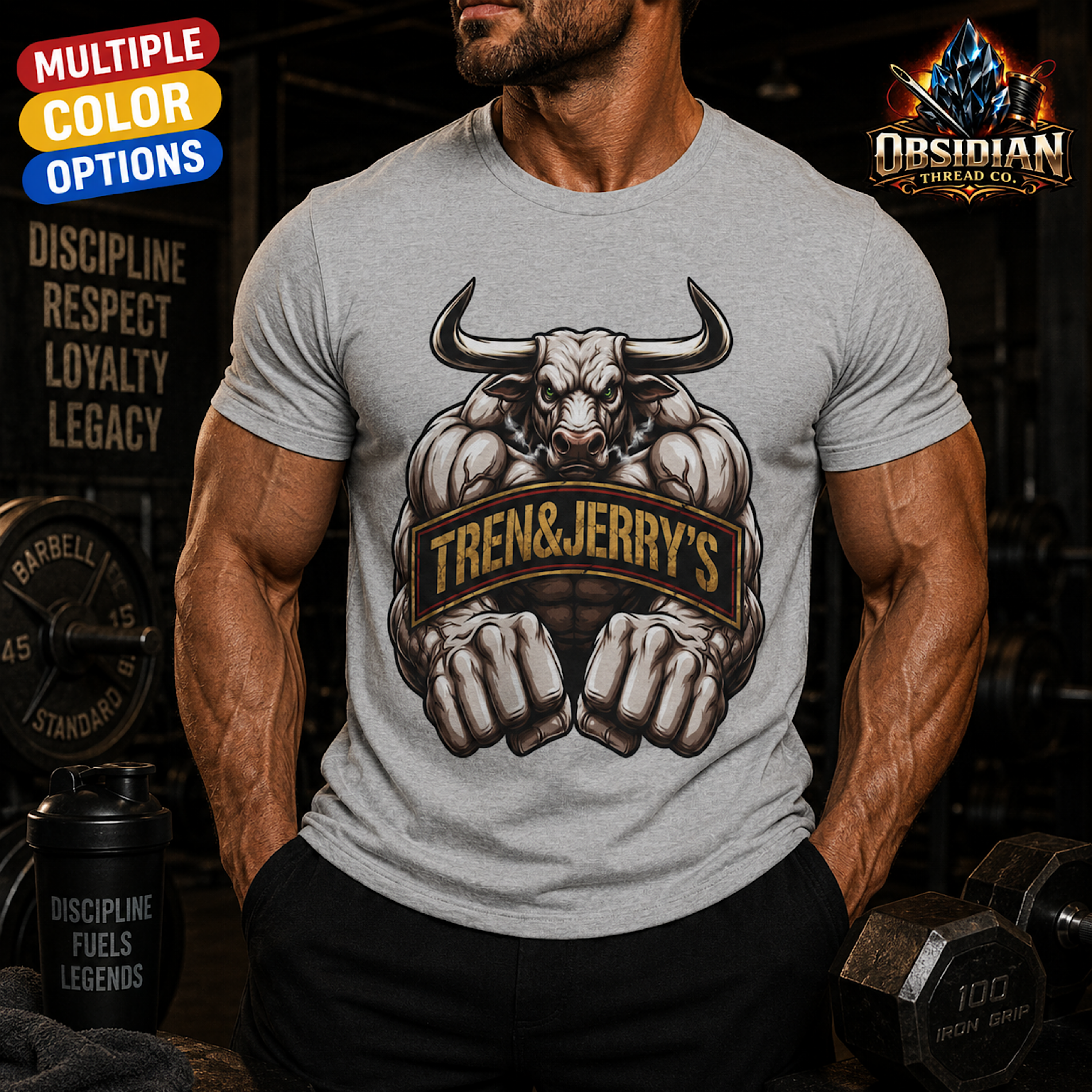 Tren &amp; Jerry’s Gym Shirt Bodybuilding Workout Weightlifting Deadlift Fitness  color preview 3