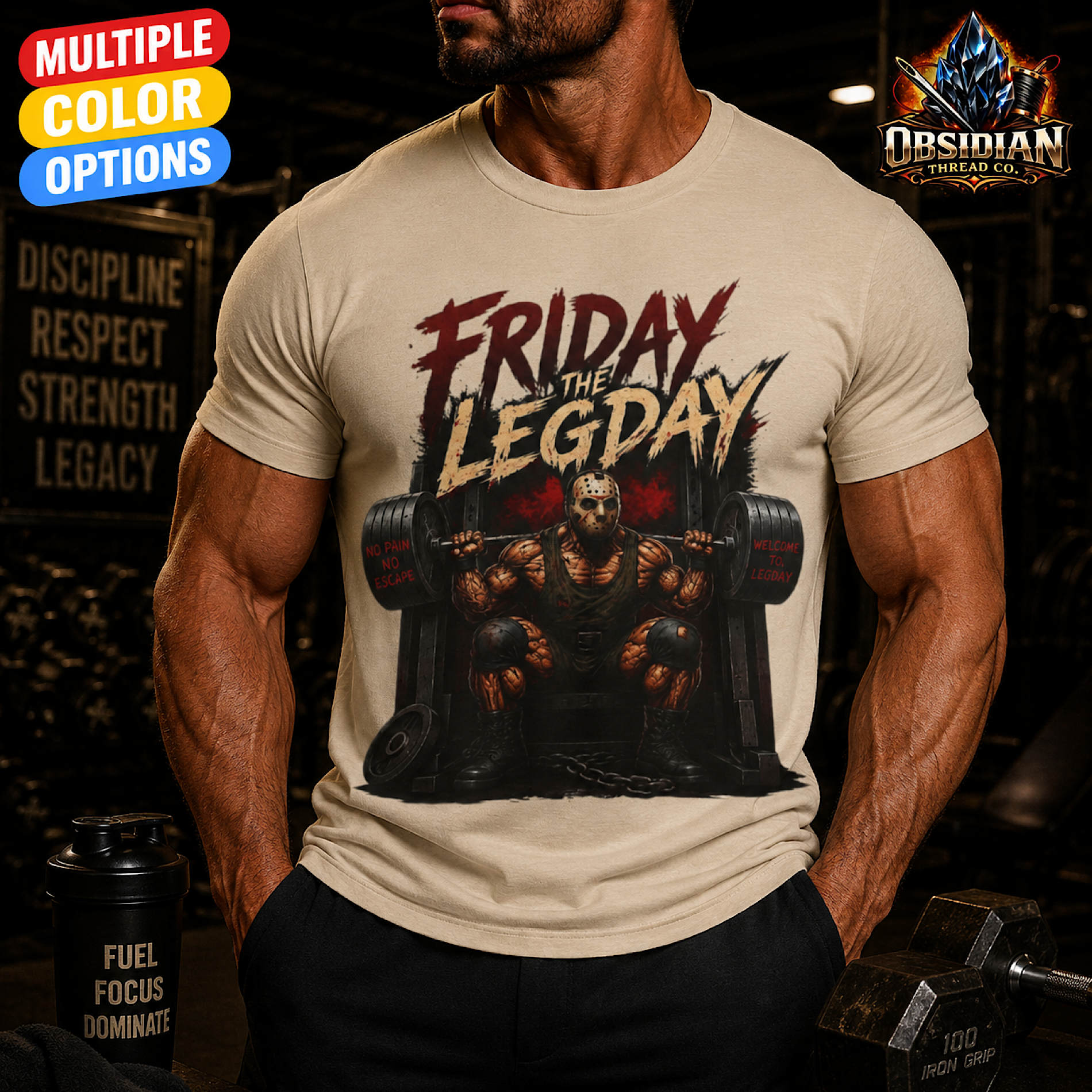 Friday The Leg Day Gym Shirt Bodybuilding Workout Jason Deadlift Weightlifting color preview 3