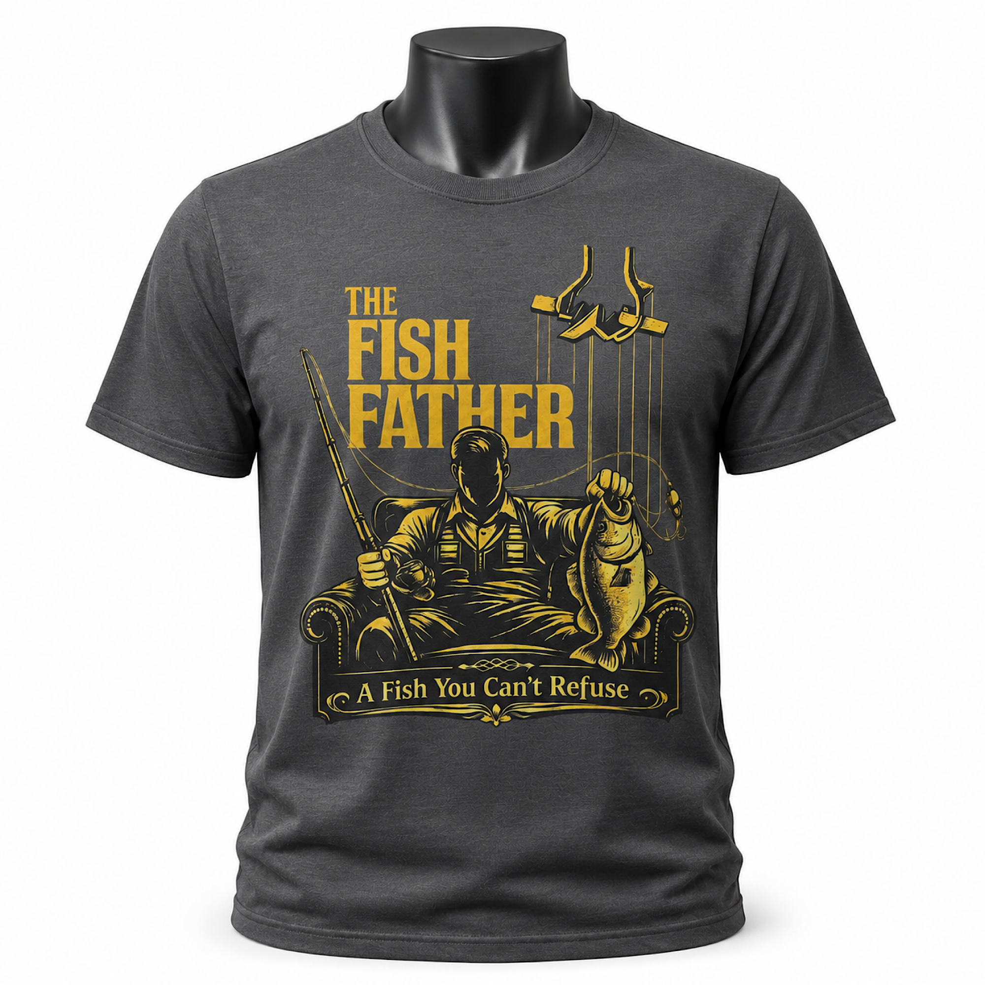 The Fish Father Shirt Funny Fishing Dad Tee Fisherman Gift T-Shirt color preview 2