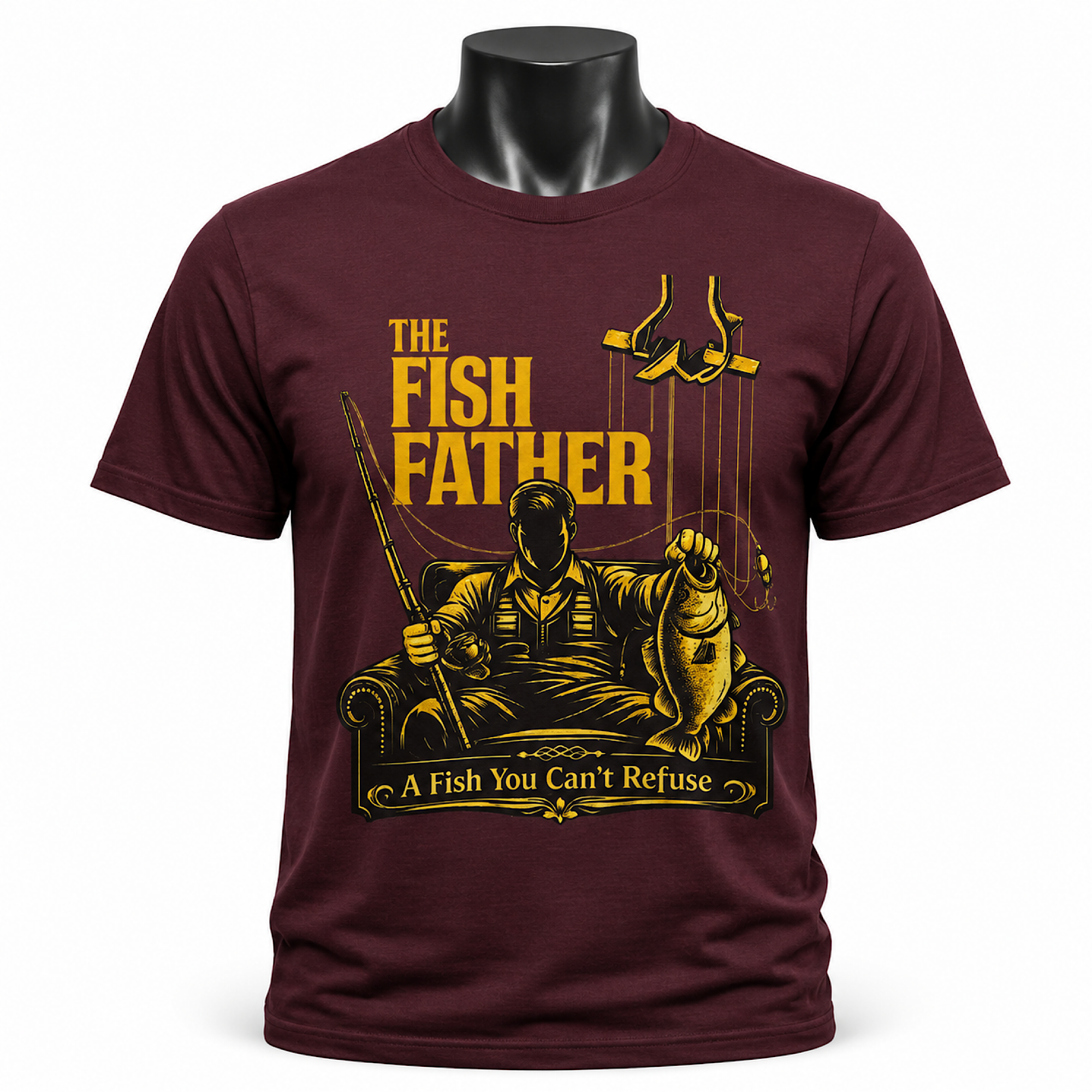 The Fish Father Shirt Funny Fishing Dad Tee Fisherman Gift T-Shirt color preview 4