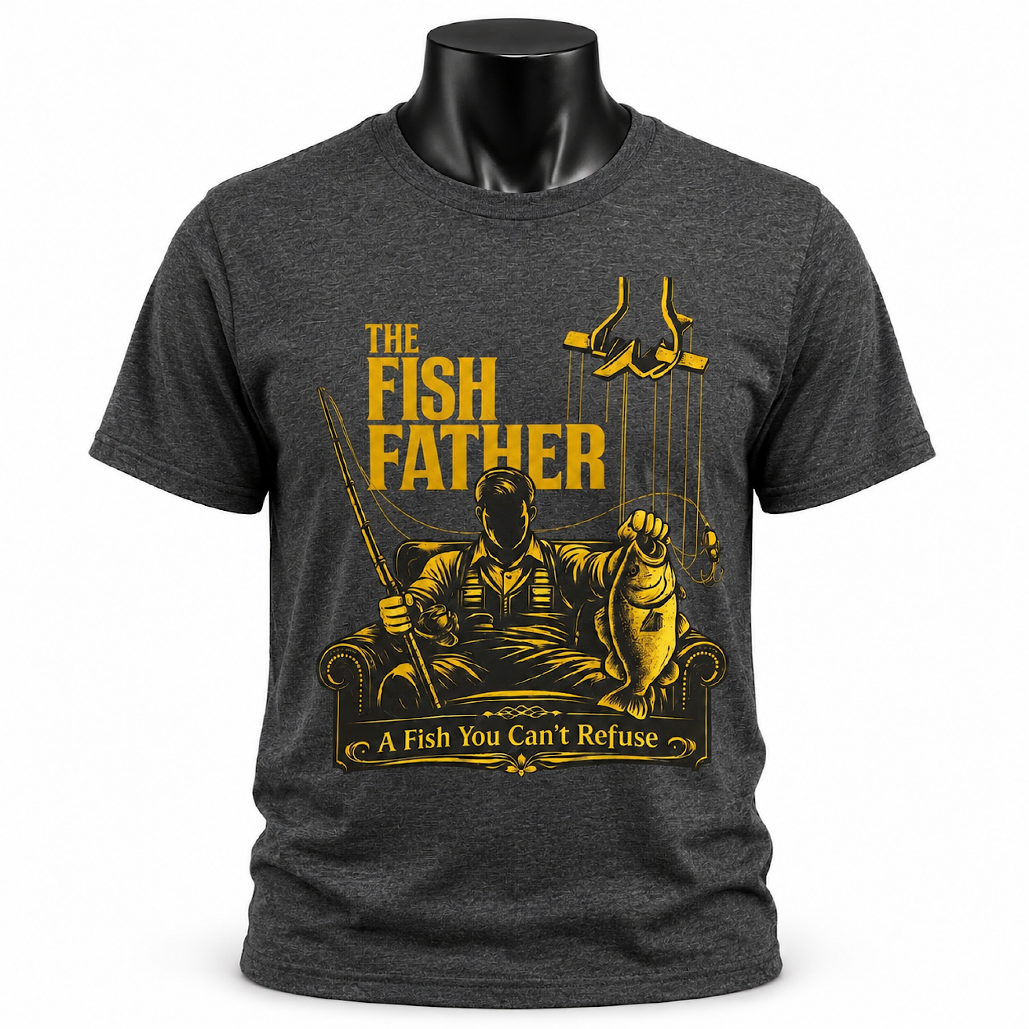 The Fish Father Shirt Funny Fishing Dad Tee Fisherman Gift T-Shirt color preview 3