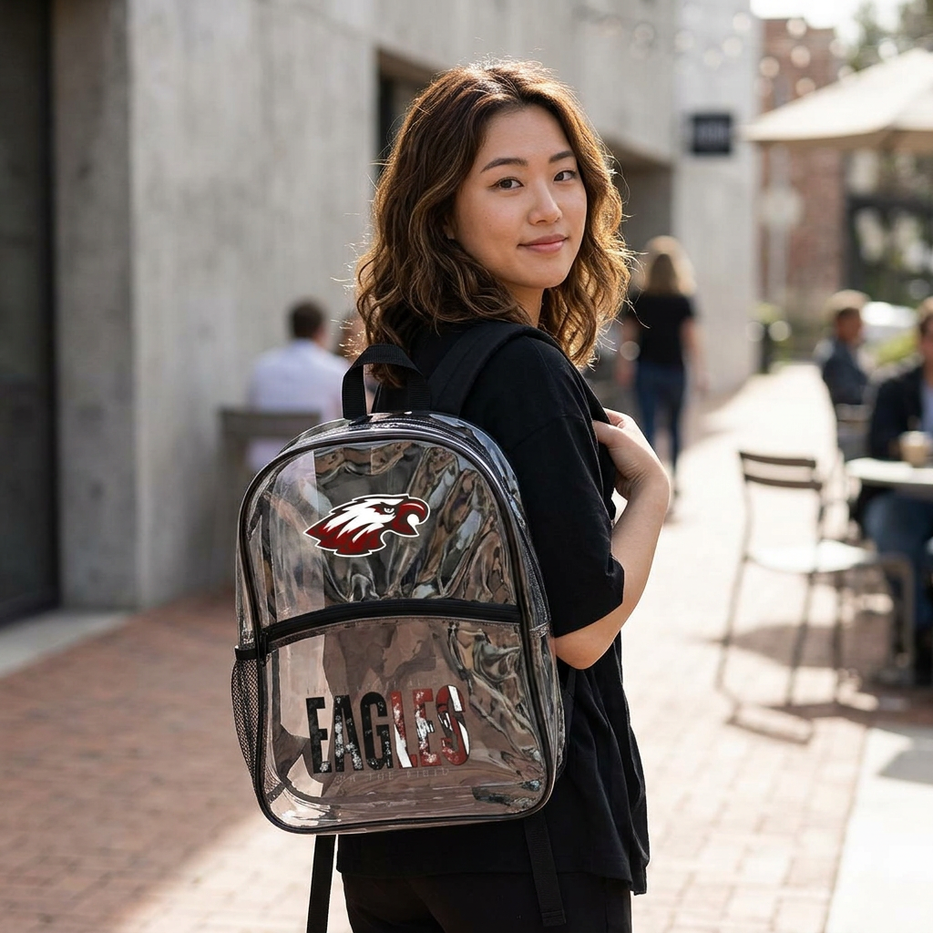 Eagles Logo Clear Backpack | Transparent Stadium Bag