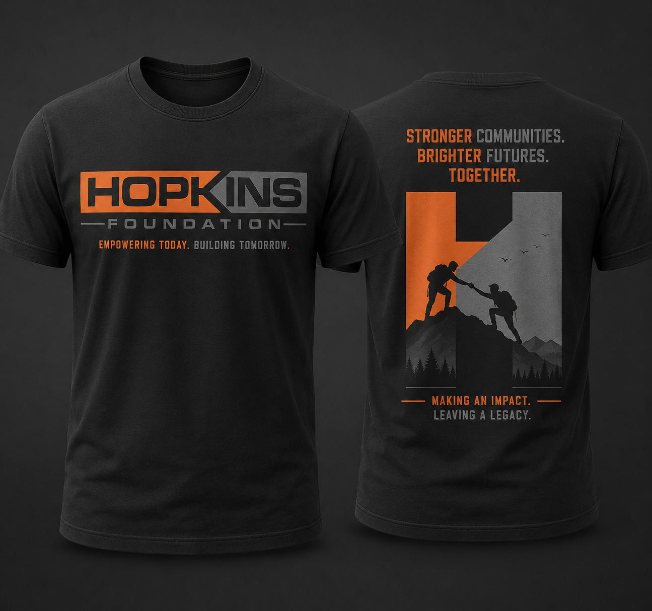 Hopkins Foundation T-Shirt — “Stronger Communities. Brighter Futures.”