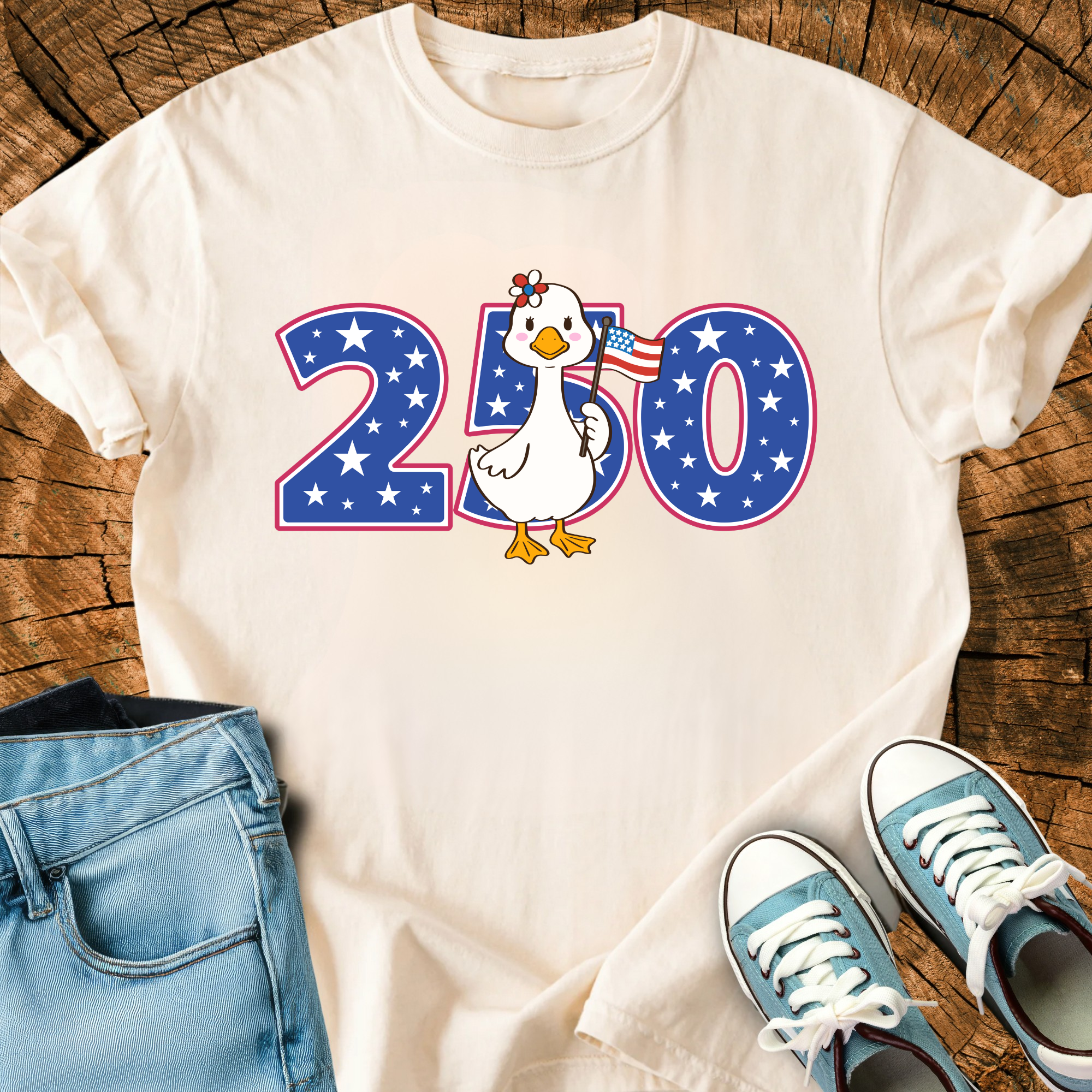 Comfort Colors Silly Porch Goose 4th of July Shirt, Made it to May Goose TShirt, 250th Anniversary, Patriotic Star Gift, Triche Treasures