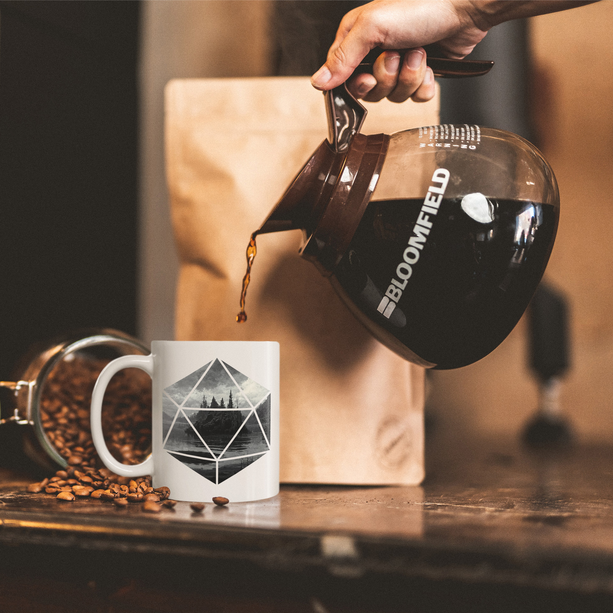 Spooky Island On A Lake Mug | 5e Adventure D20 Mug | DnD Mug | Dungeons Dragon Gift | D&D Mug | Graphic Mug
