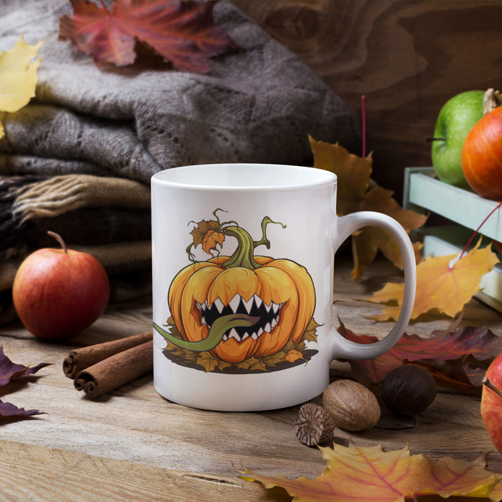 Dungeons and Dragons Mimic Pumpkin Mug | Nerdy TTRPG D&D Accessories | Gifts For Her Him | Dnd Humor | Dungeon Master | It's a Trap