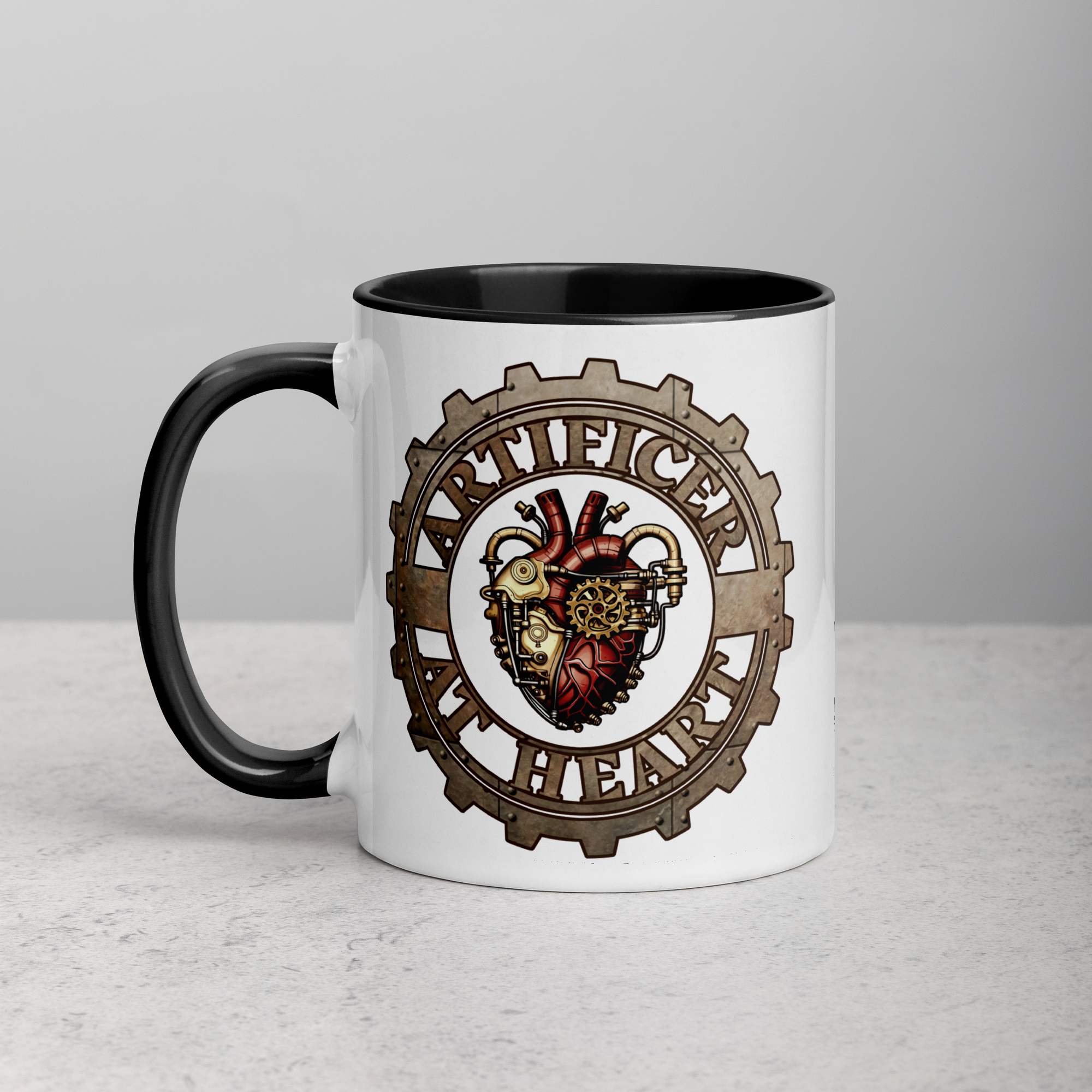 Artificer at Heart Ceramic Mug | Steampunk | Tabletop Game Accessories | DnD Coffee | RPG D&D gifts for him her | Fantasy Art | Ai Art