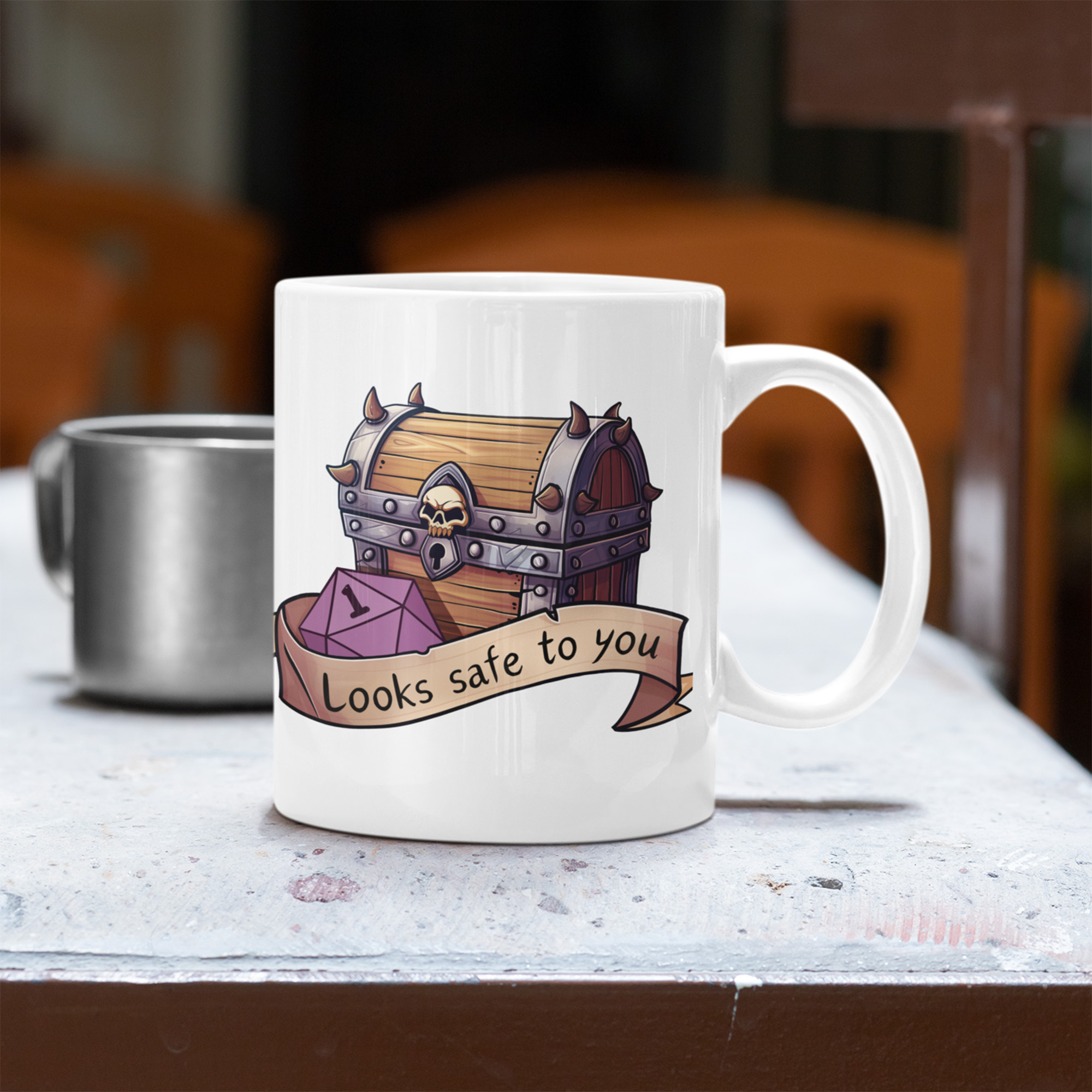 Looks Safe To You Mimic Mug | Dungeons and Dragons | Coffee Tea Cup | Nerdy RPG D&D Gifts For Her Him | Dungeon Master Dnd Humor It's A Trap