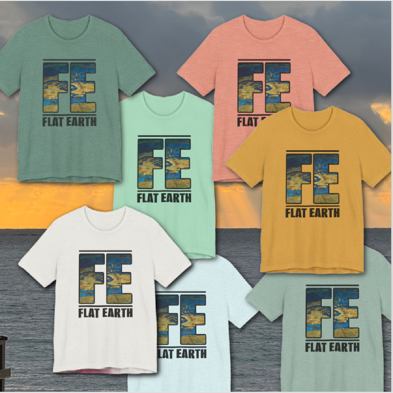 Flat Earth FE Graphic Tee | Flat Earth Map T-Shirt