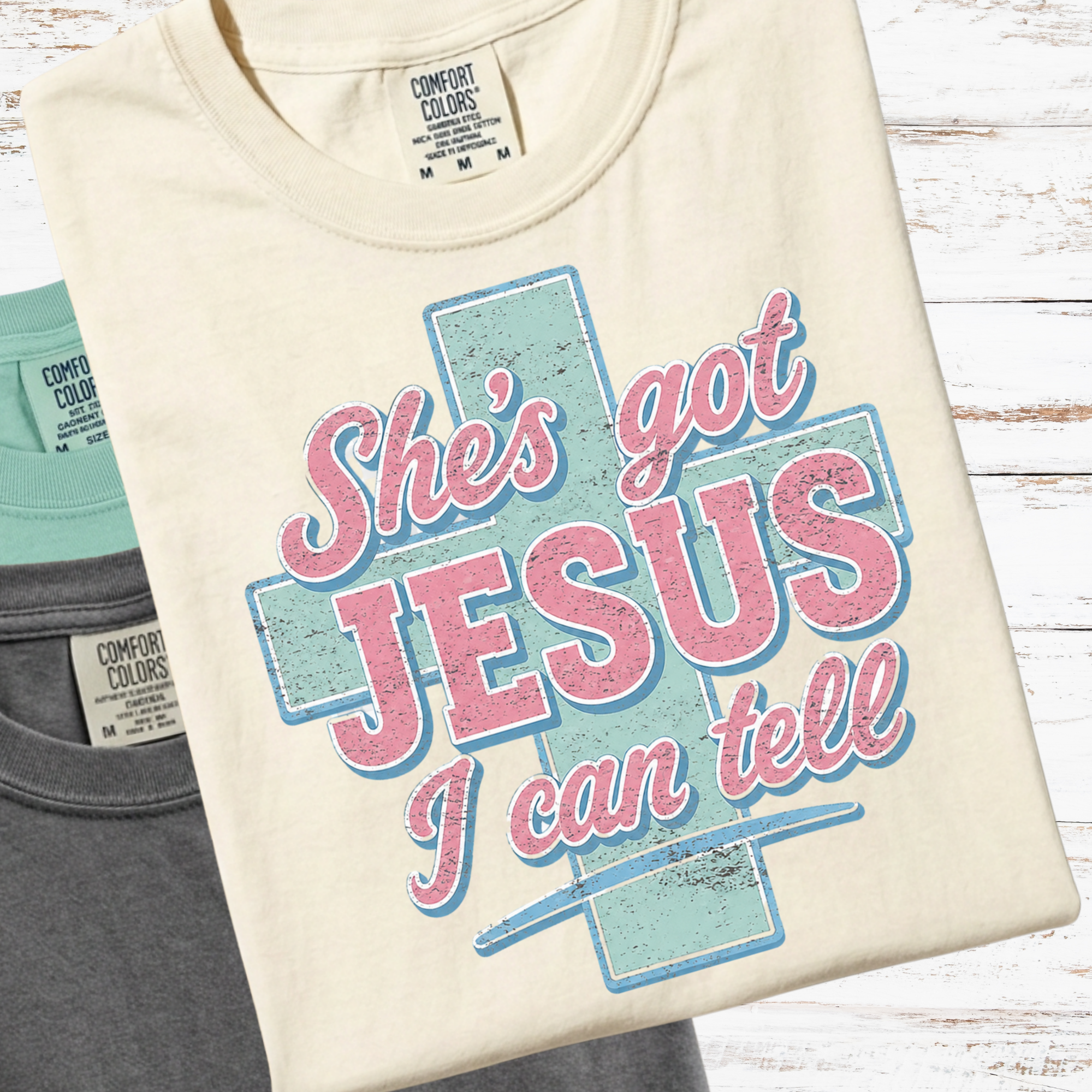 Comfort Colors Southern Faith Shirt, Shes From Texas Shes Got Jesus I Can Tell, Coastal Cowgirl Gifts, Christian Shirt, Triche Treasures