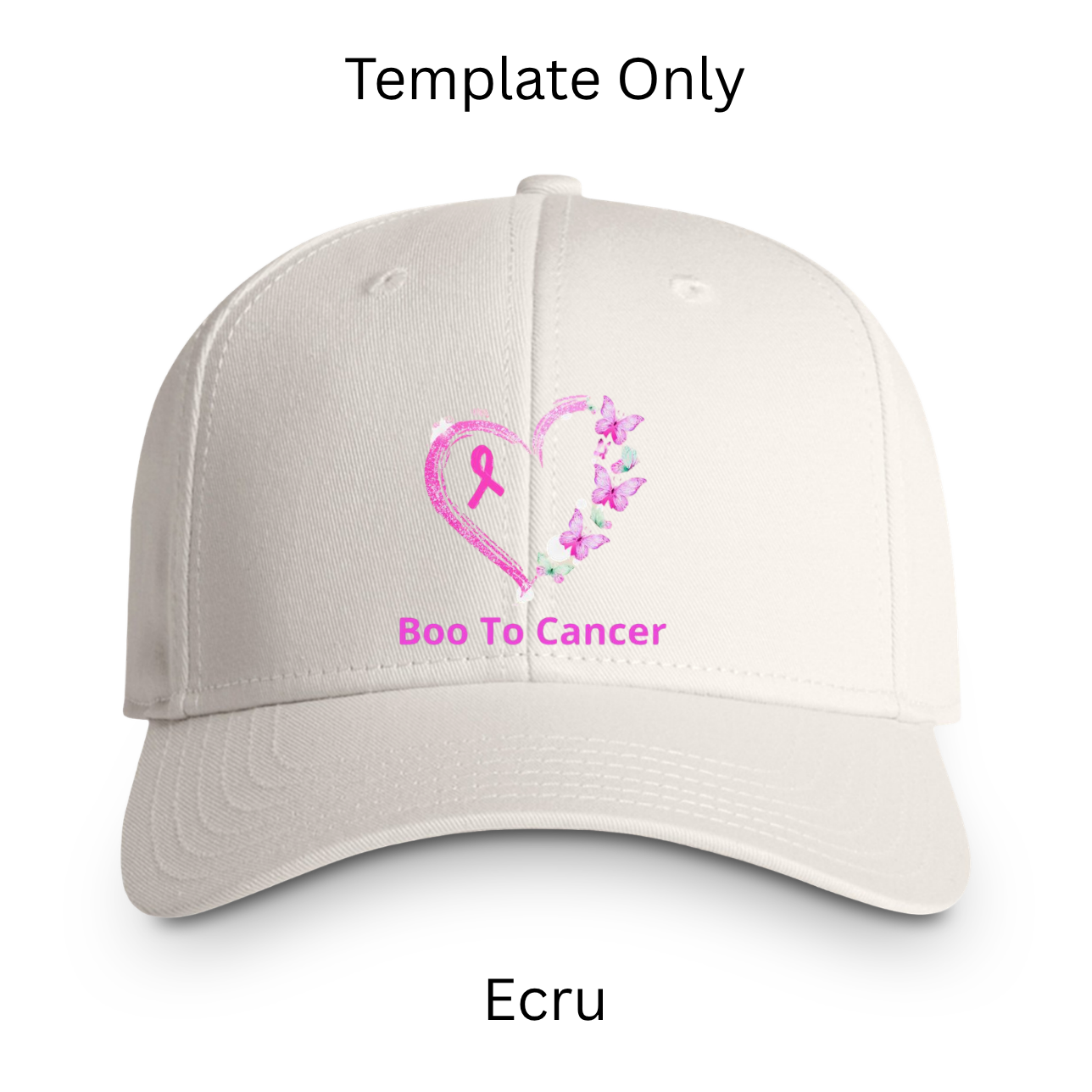 Breast Cancer Awareness Heart Cap - Baseball Hat - Personalized Text Available