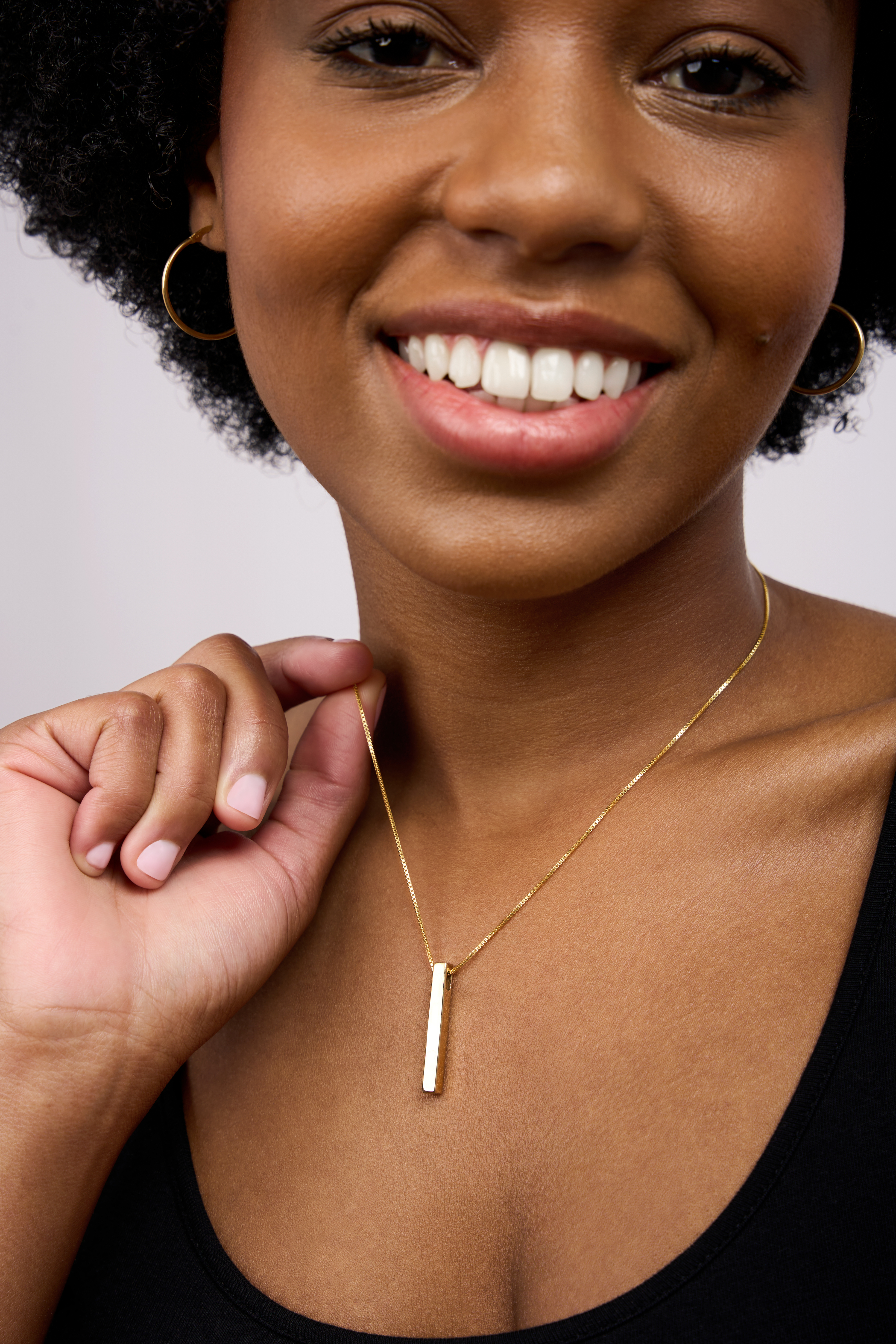 "He's the God of the DID"  Vertical Name Bar Necklace with Engraving – One Size, Gold Plated