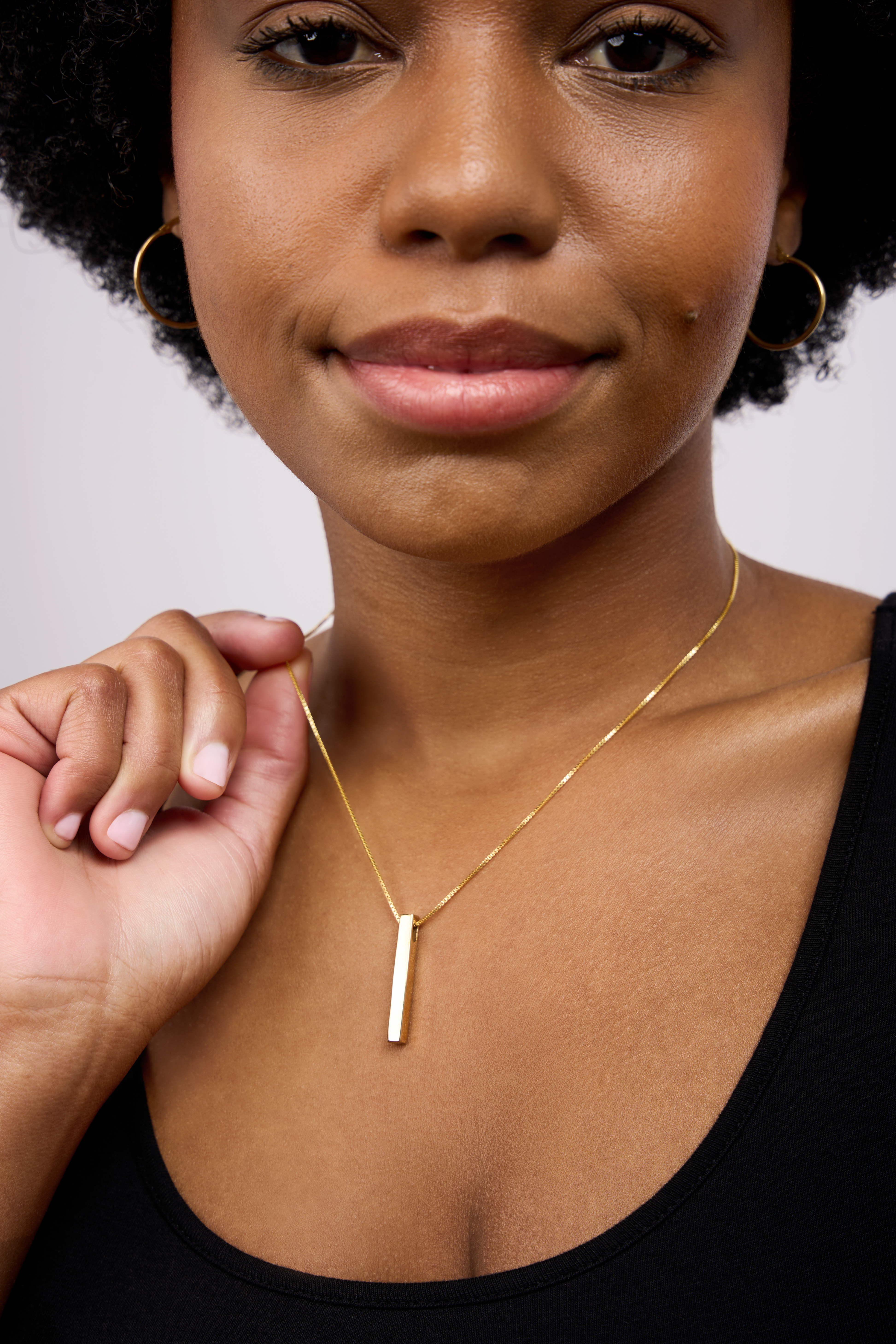 "He's the God of the DID"  Vertical Name Bar Necklace with Engraving – One Size, Gold Plated