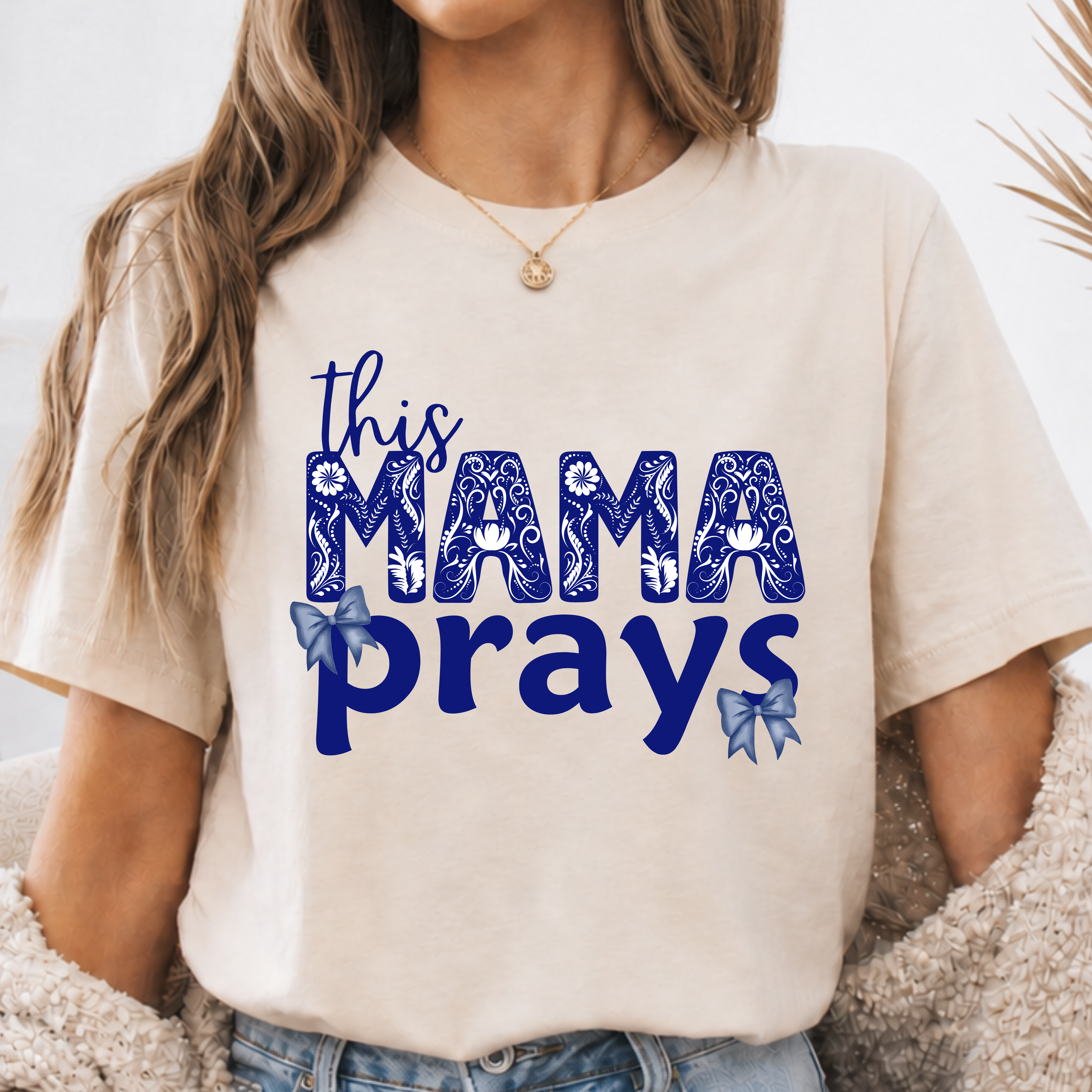 Comfort Colors This Mama Prays Shirt, Coquette Mom Shirt, New Mom Gift, Bible Verse Baby Shower Gift, Triche Treasures