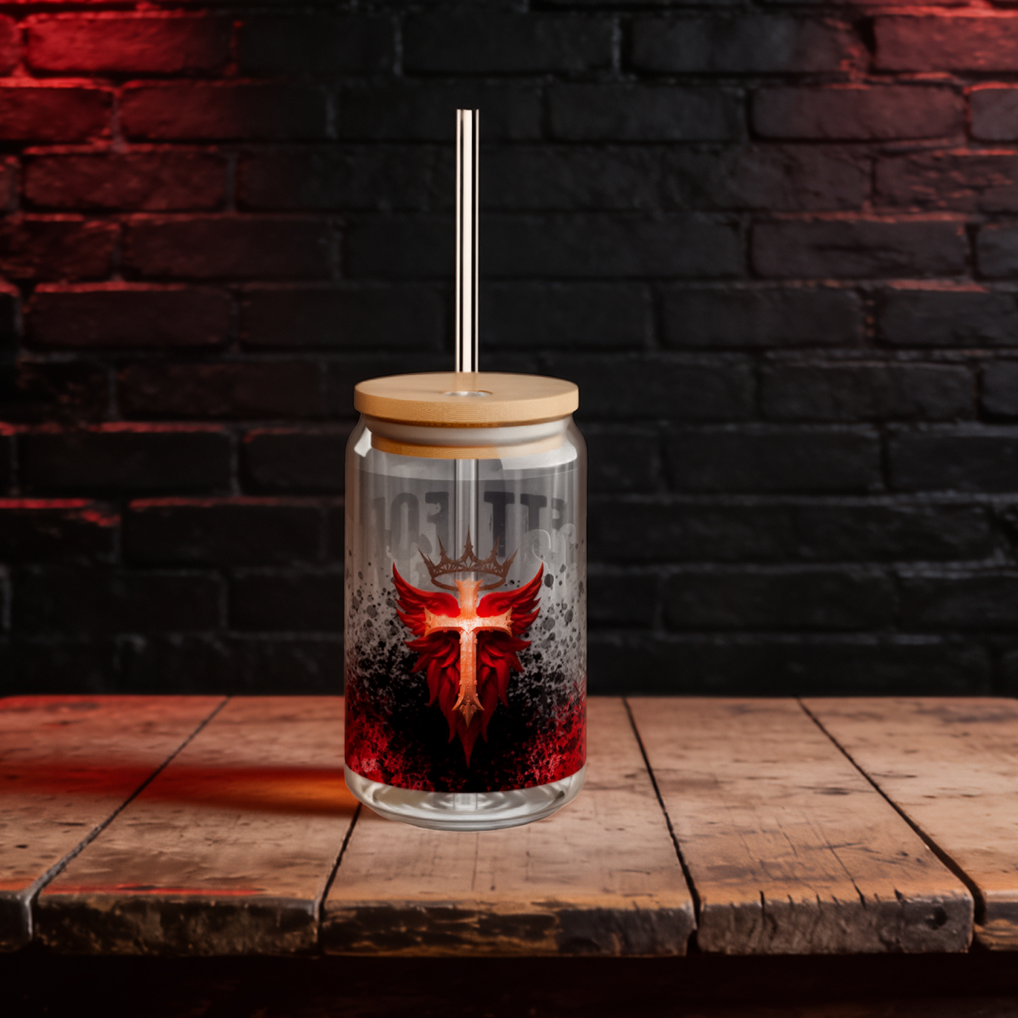 16oz Sipper Glass Christian faith drinkware