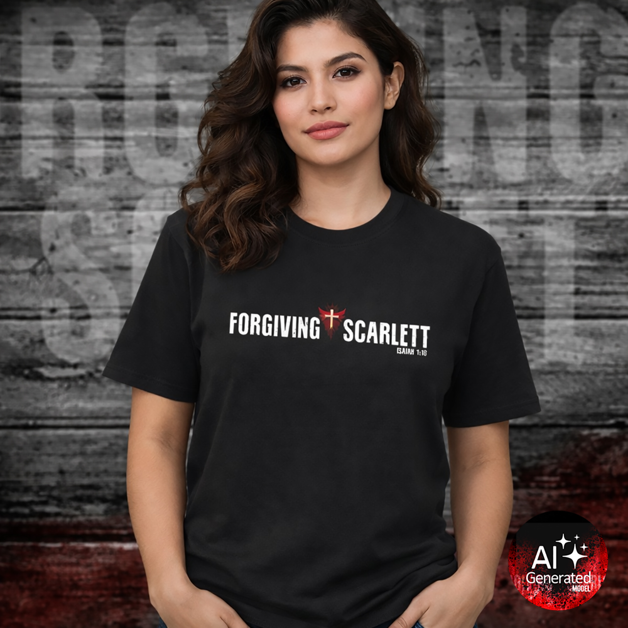 Forgiving Scarlett Cross Christian faith t-shirt