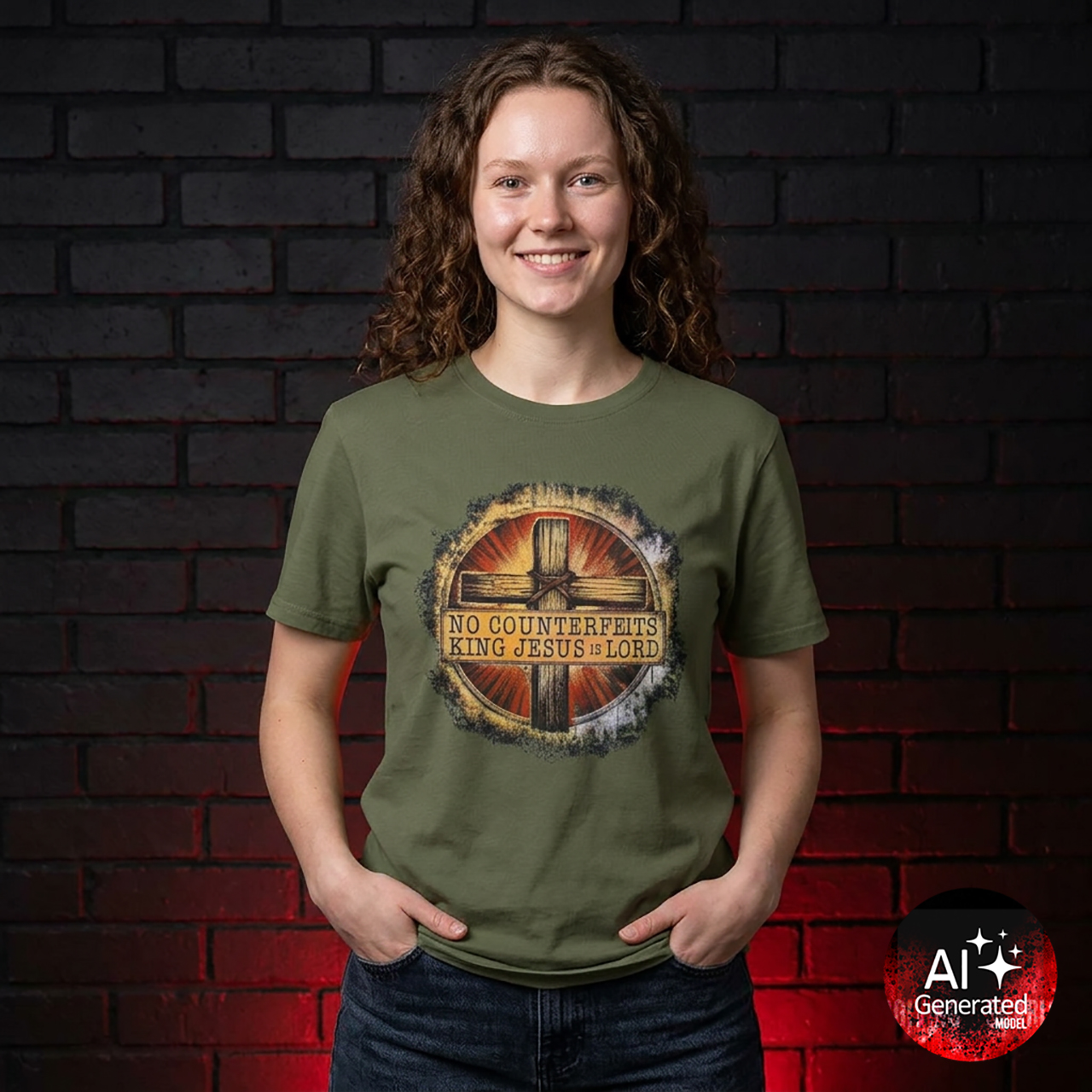 No Counterfeits, King Jesus is Lord Christian faith t-shirt