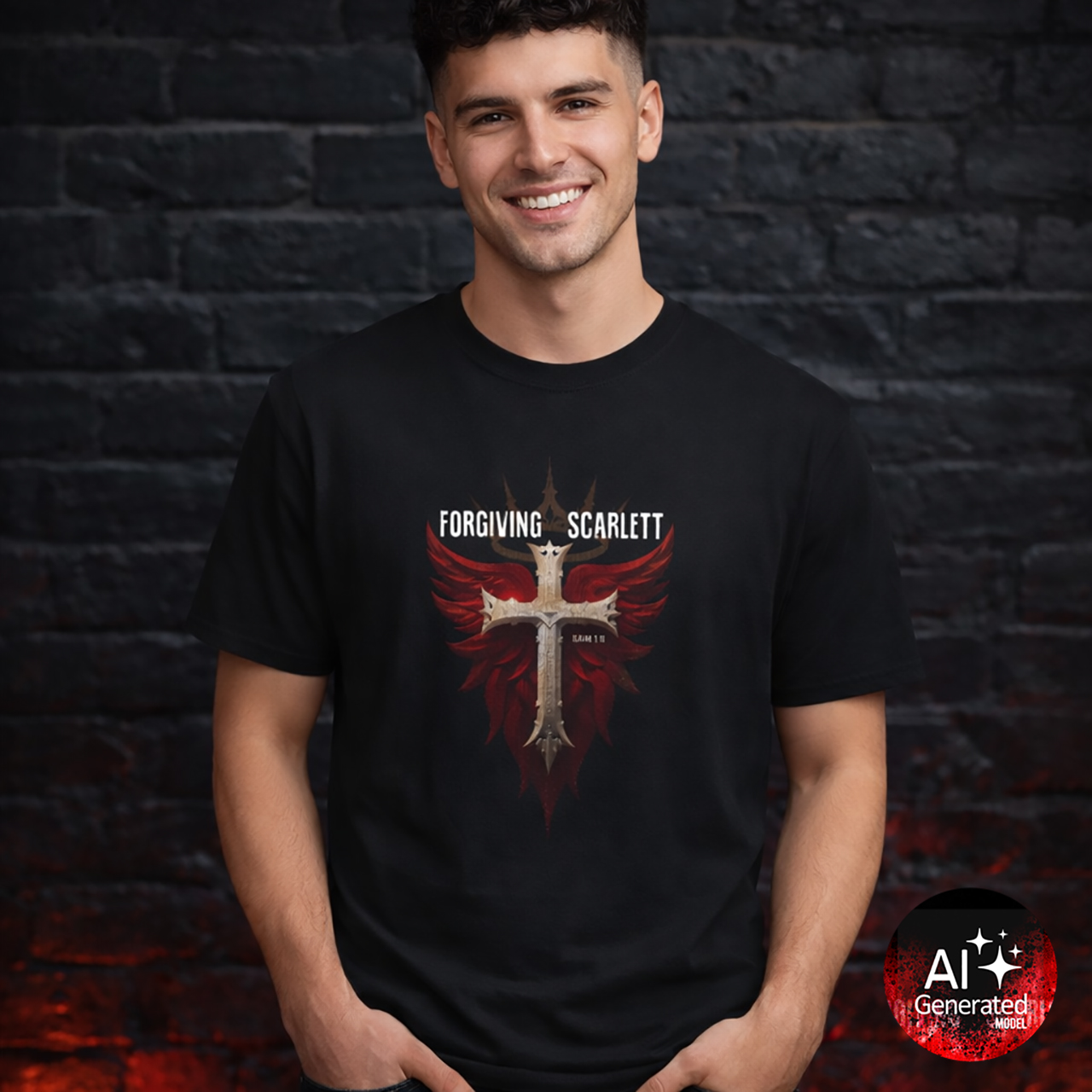 Forgiving Scarlett Cross Christian faith t-shirt
