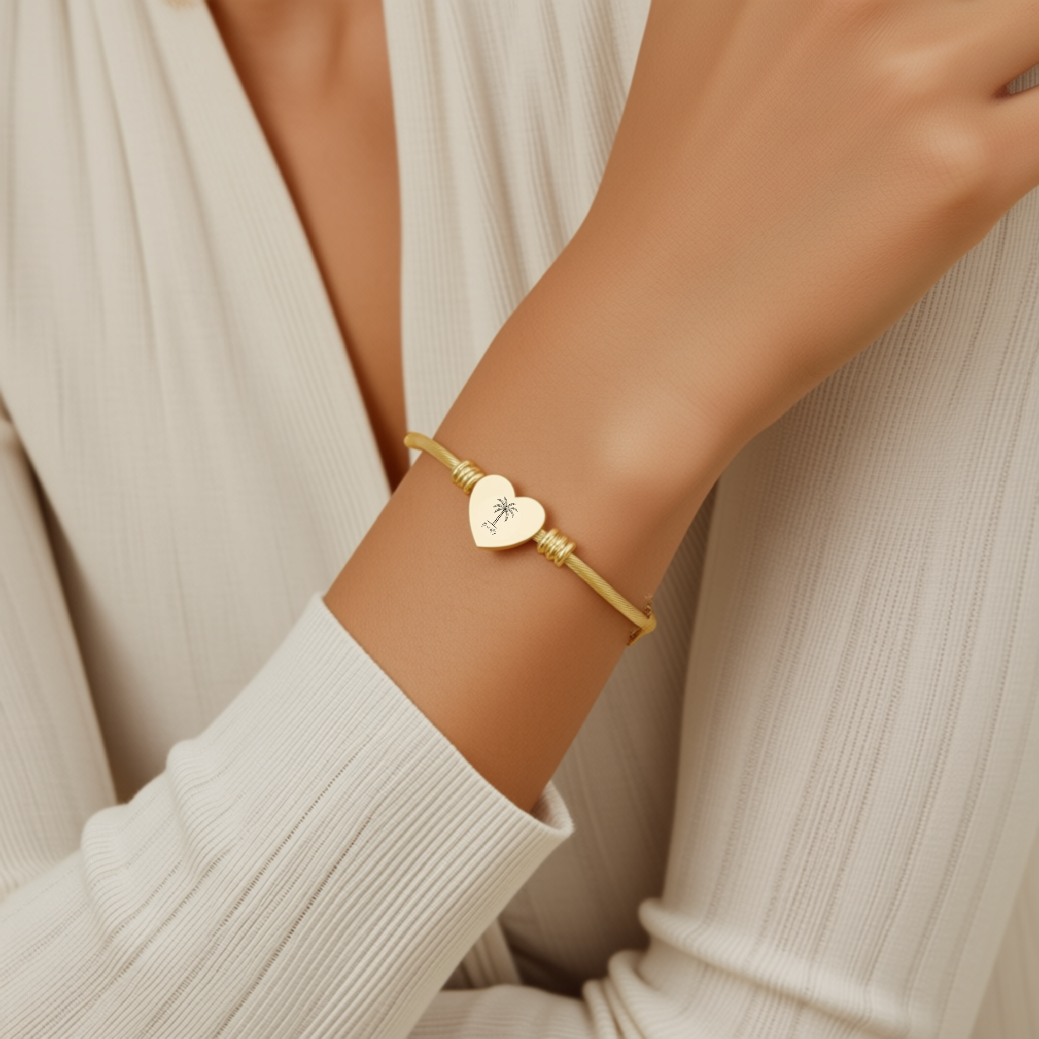 Beauty Bracelet —Adjustable Heart Bangle (Silver or Gold) product thumbnail image Beauty Bracelet —Adjustable Heart Bangle (Silver or Gold) product thumbnail image