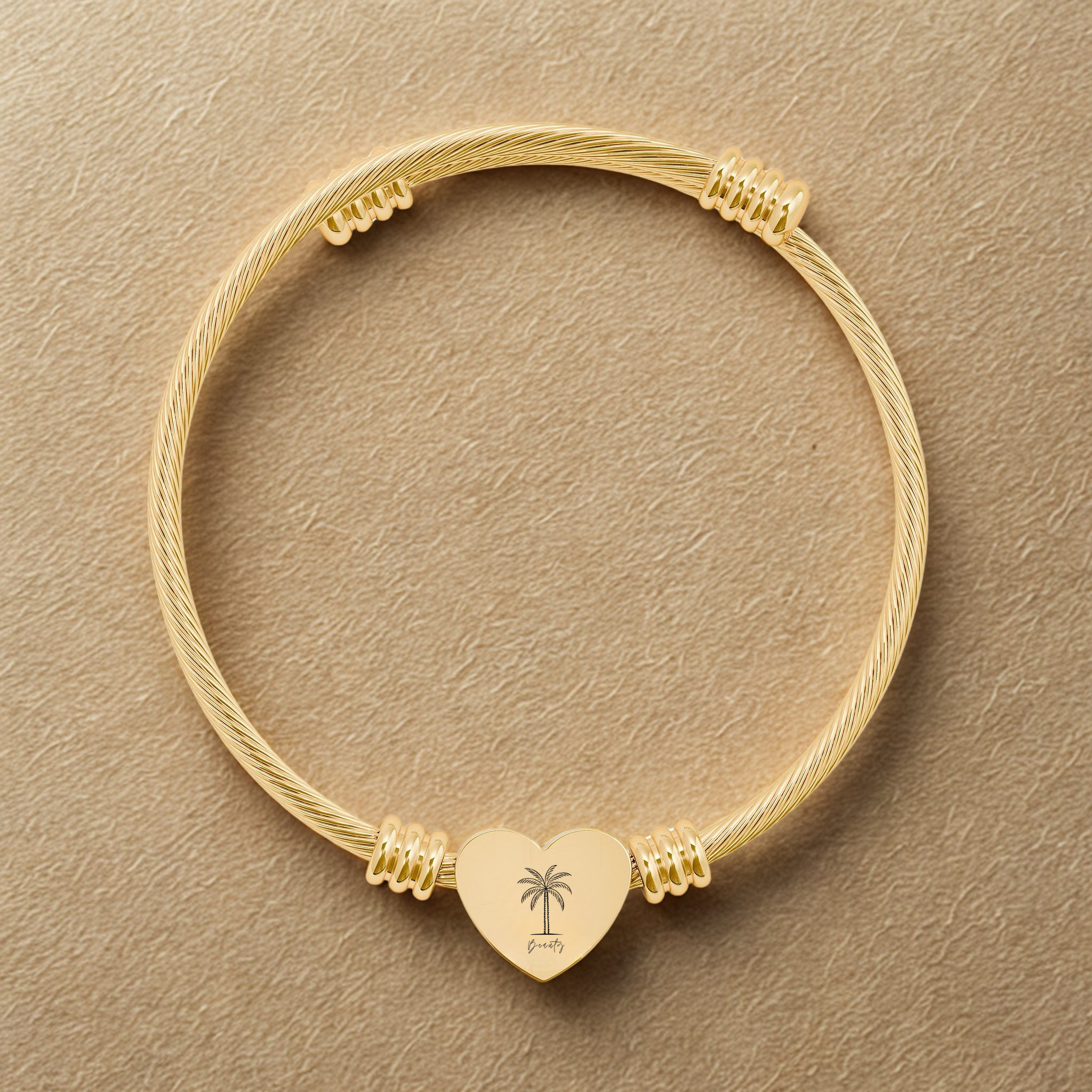 Beauty Bracelet —Adjustable Heart Bangle (Silver or Gold) product thumbnail image