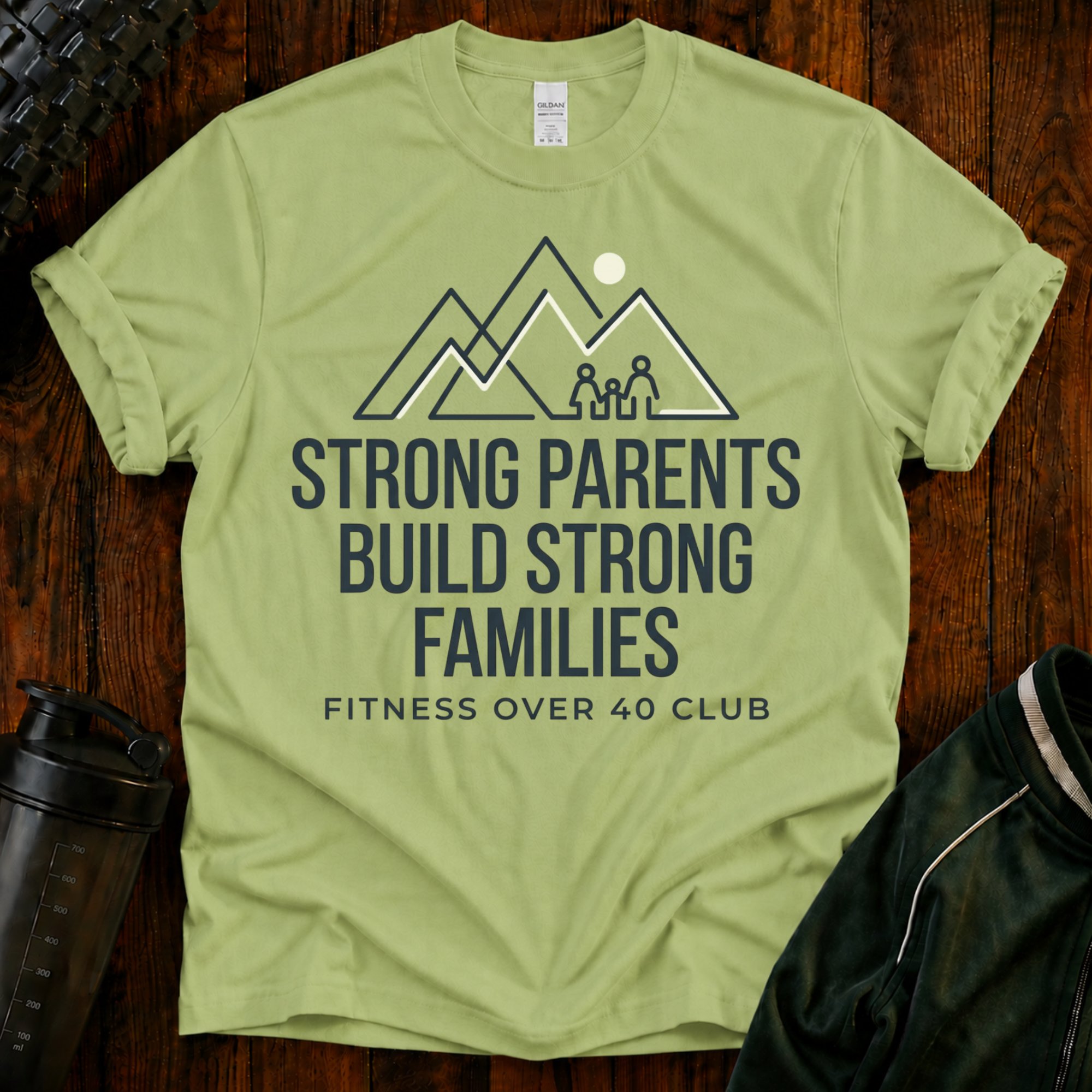 Strong Parents Build Strong Families T-Shirt – Pistachio, M