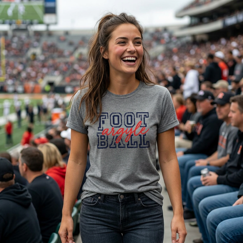 Football Argyle T-Shirt — Vintage Varsity Sports Tee